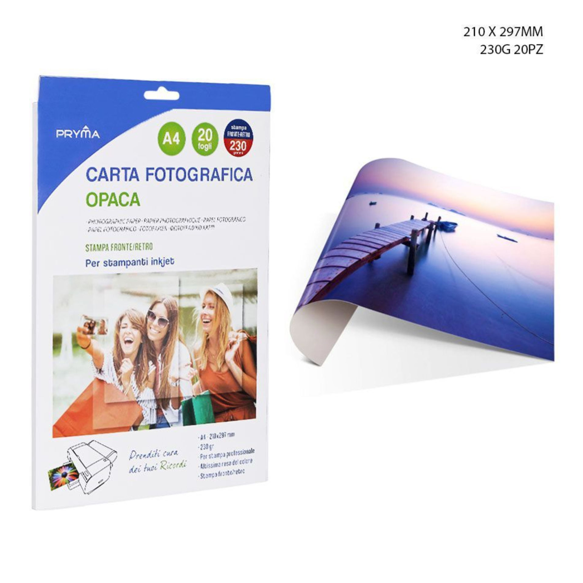 PRYMA C.FOTOGRAFICA OPACA FRONTE/RETRO A4 230G 20FPryma