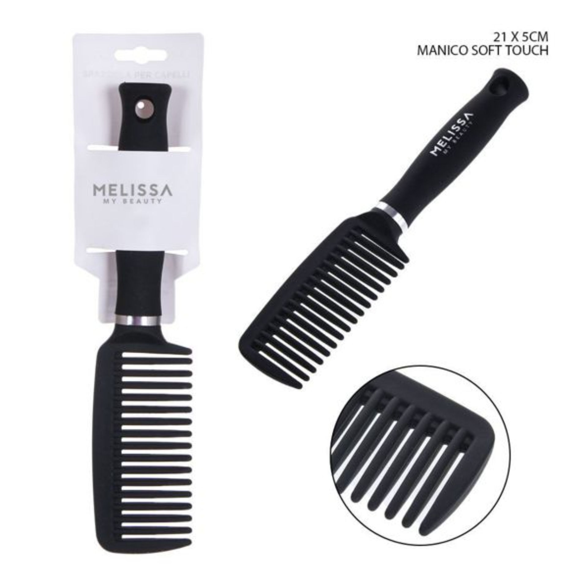 SPAZZOLA CAPELLI PROF.SOFT TOUCH NERO 22X5CM