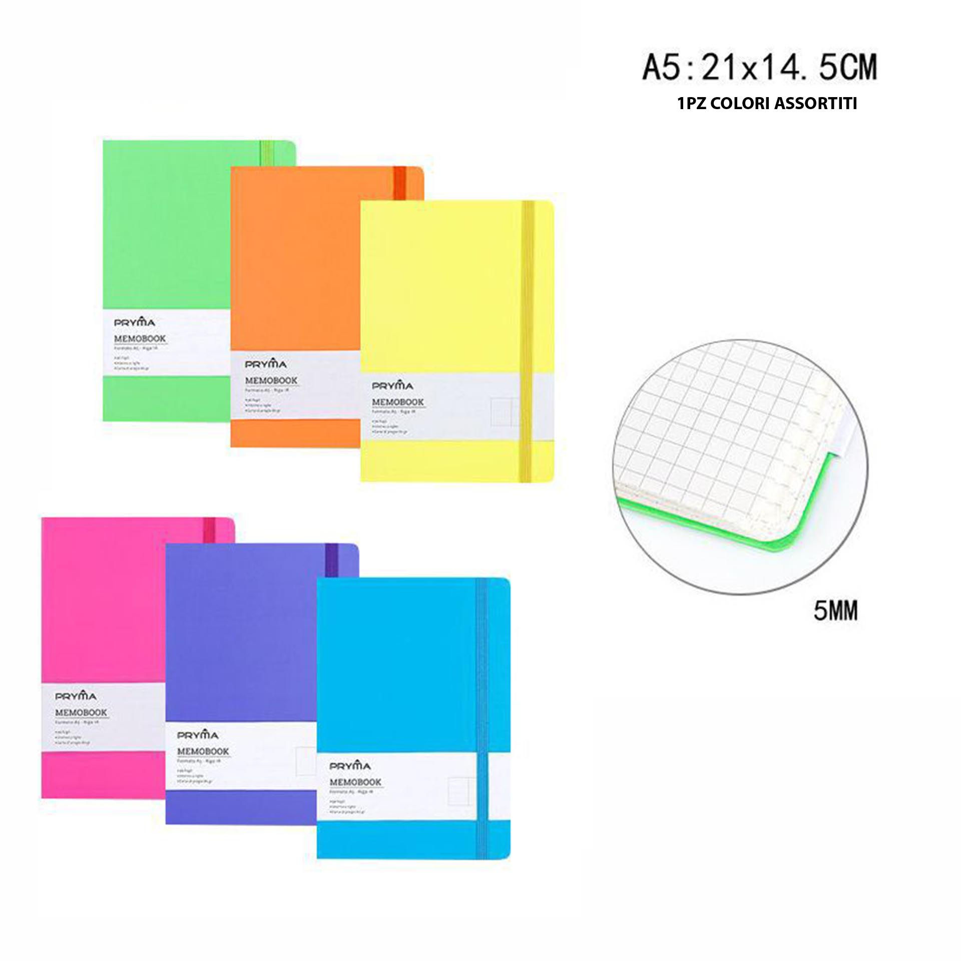 PRYMA MEMOBOOK A5 96FF 5MM 21X14.5CM FLUOPryma