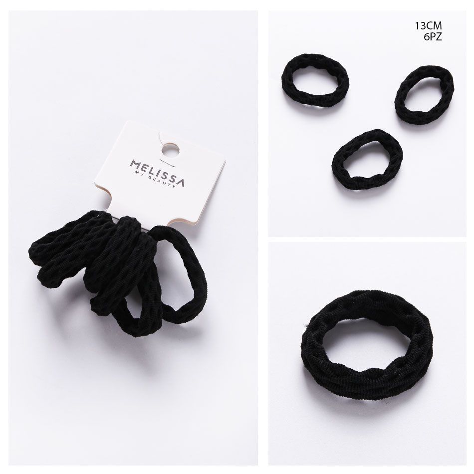 MELISSA ELASTICO CAPELLI 13CM 6PZ NERO
