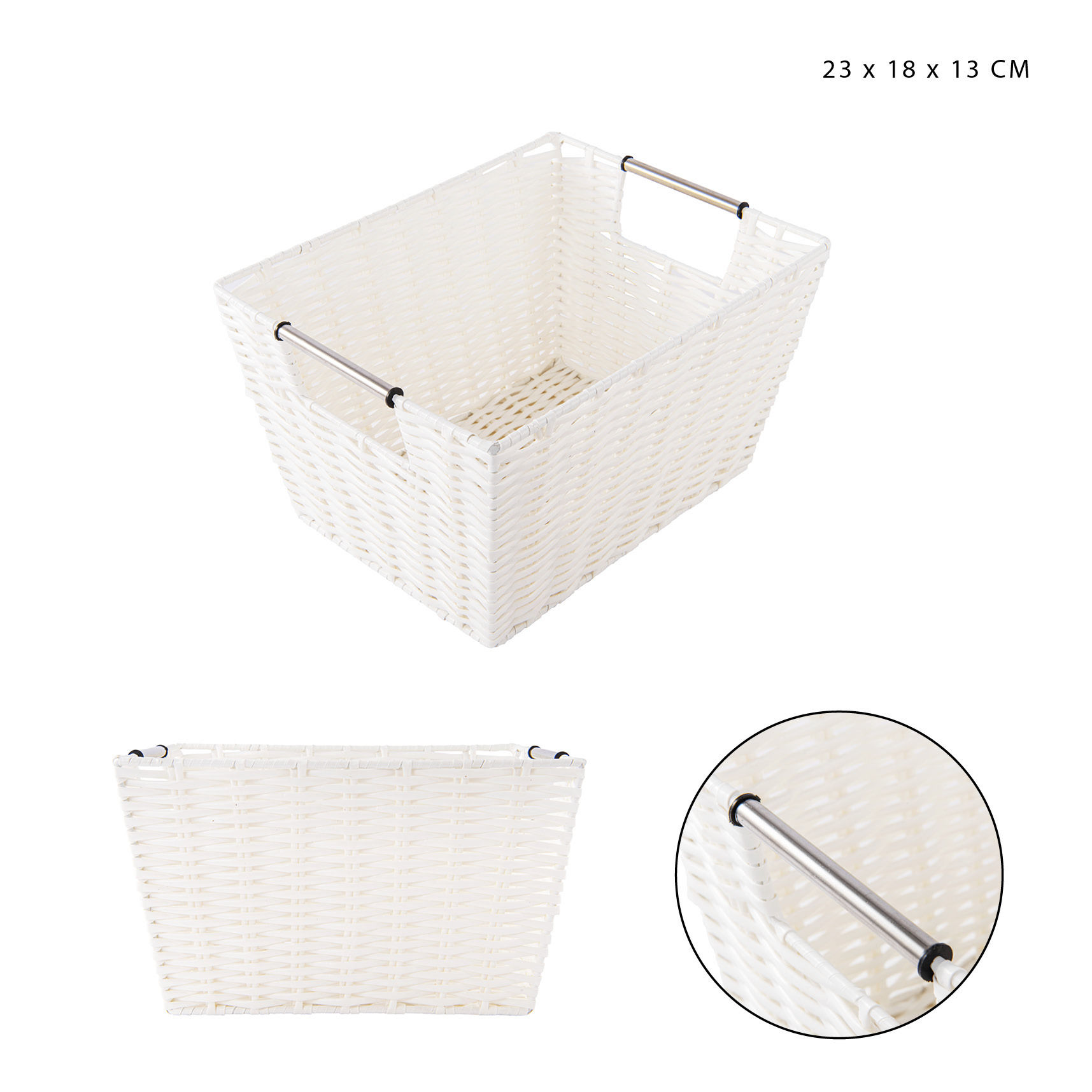 DC CASA CESTINO MULTIUSO 23X18X13CM BIANCO