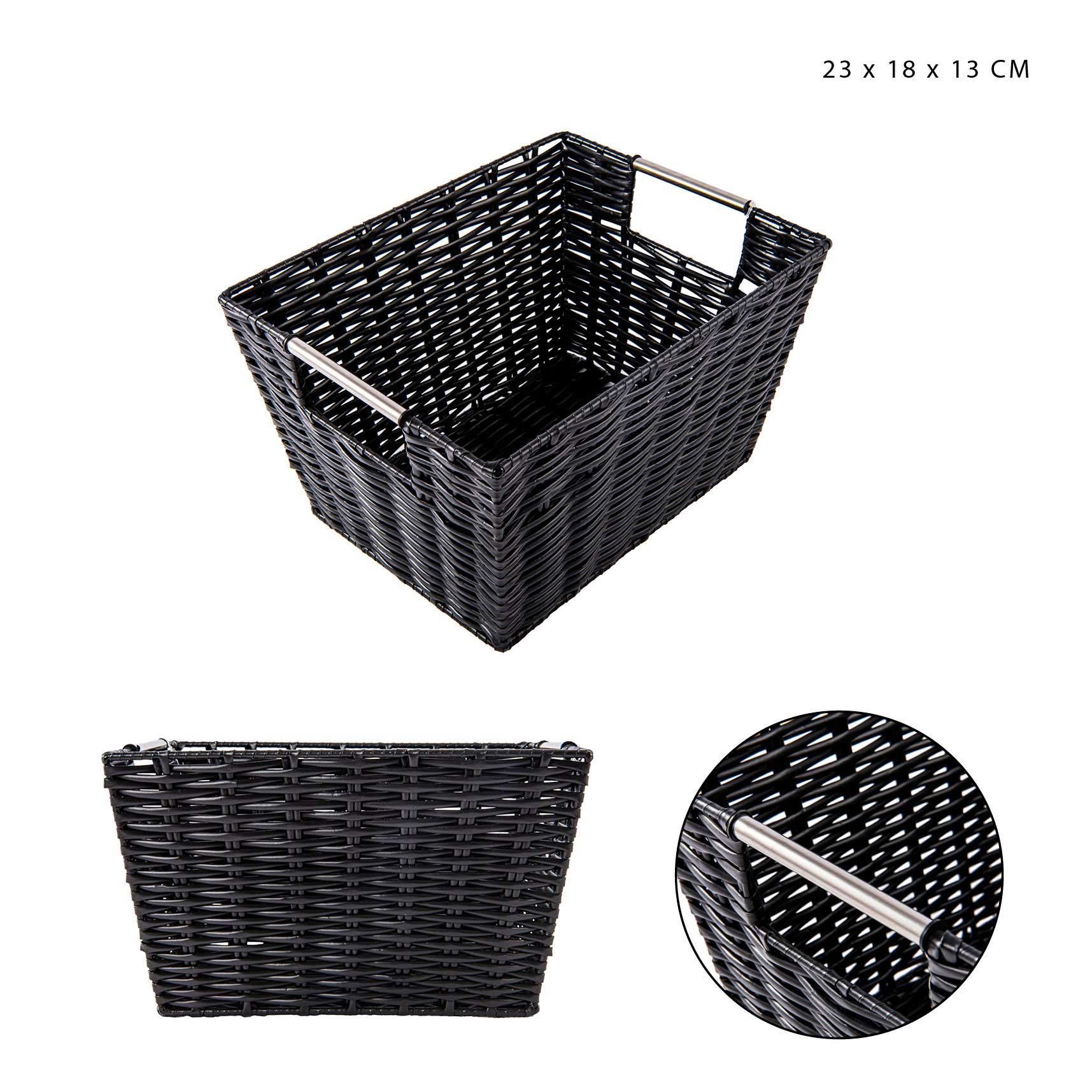 DC CASA CESTINO MULTIUSO 23X18X13CM NERO