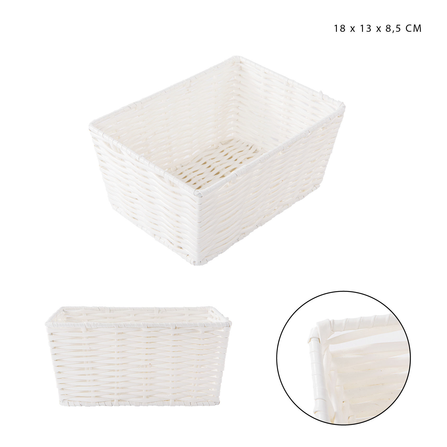 DC CASA CESTINO MULTIUSO 18X13X8.5CM BIANCO