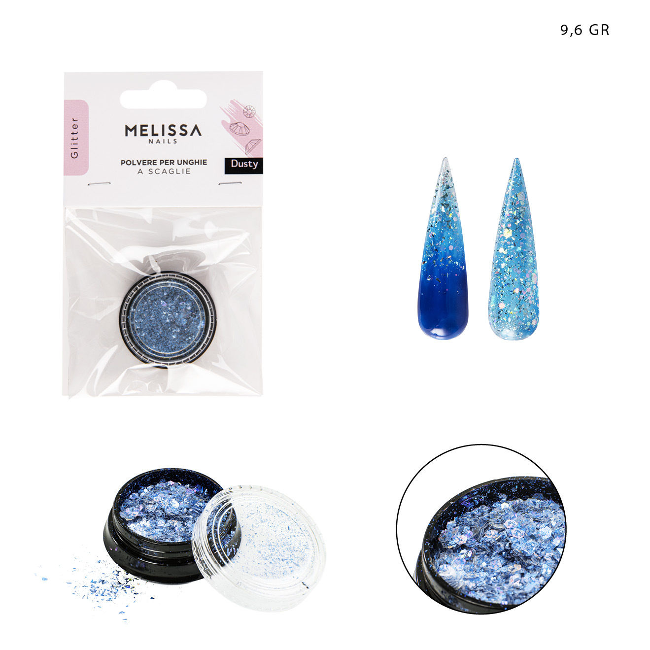 MELISSA POLVERE UNGHIE A SCAGLIE GLITTER 9.6G