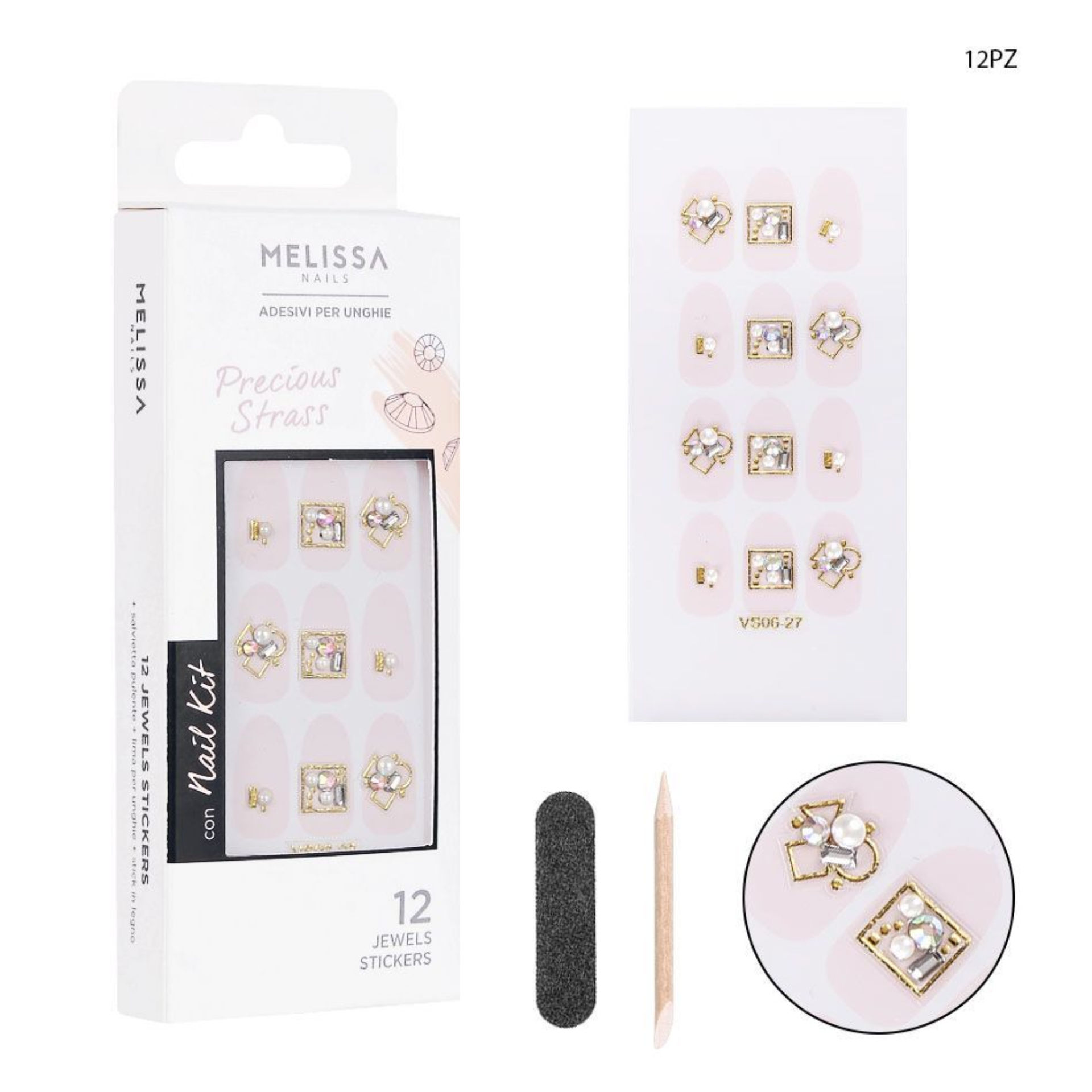 MELISSA ADESIVI STRASS UNGHIE 12PZ