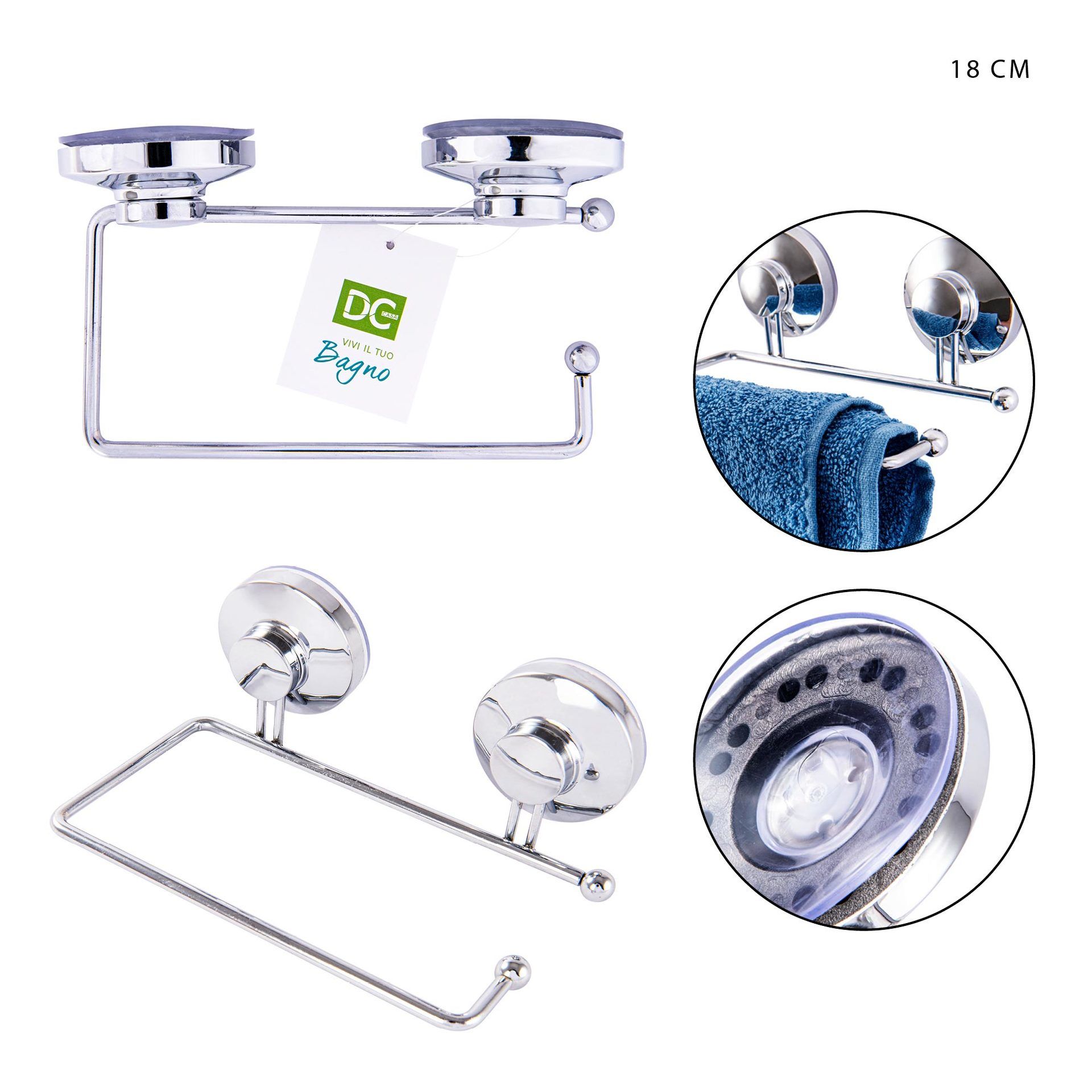 DC CASA P/ROTOLO VENTOSA 18CM CROMATO