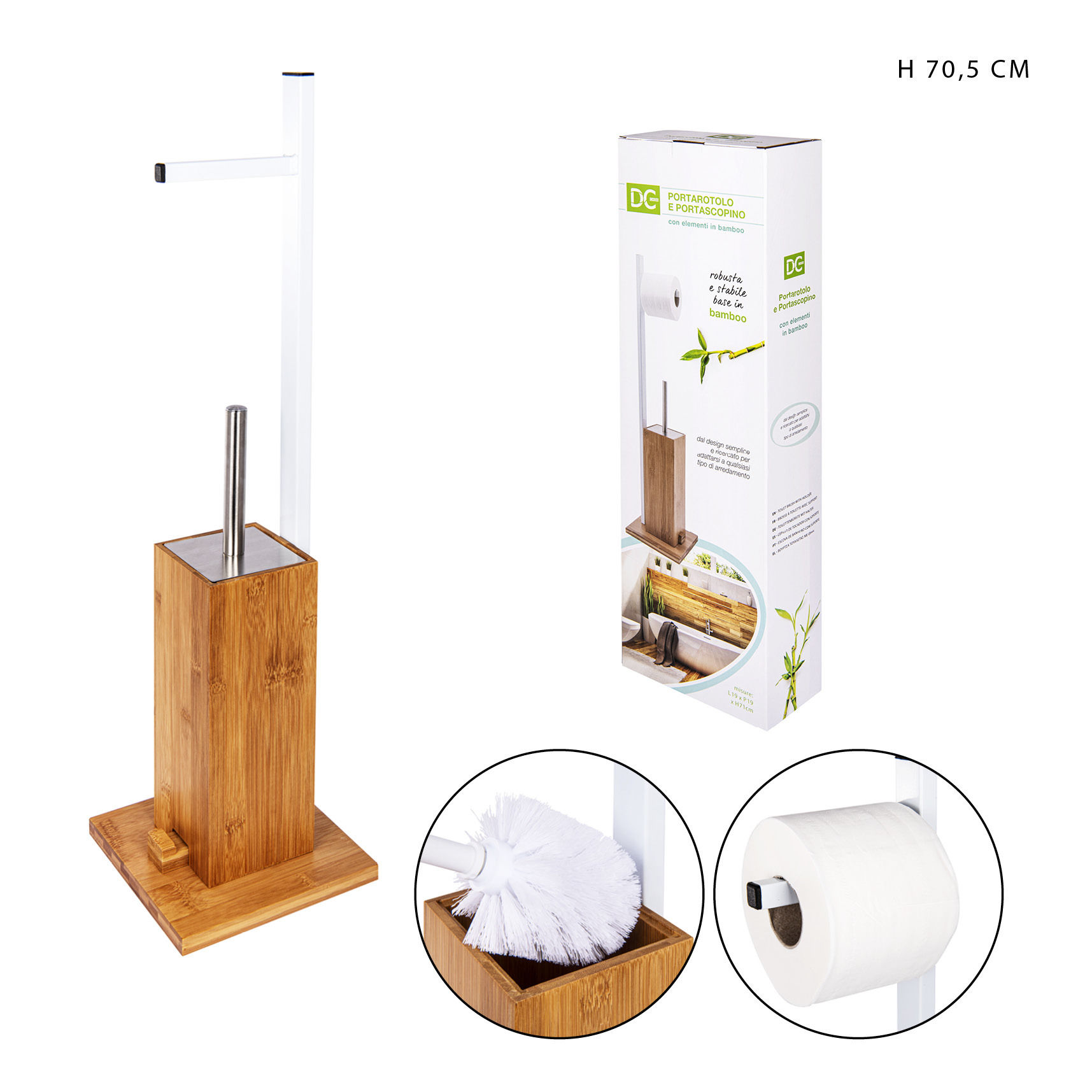DC CASA PIANTANA P/ROTOLO+P/SCOPINO BAMBOO H70.5CM