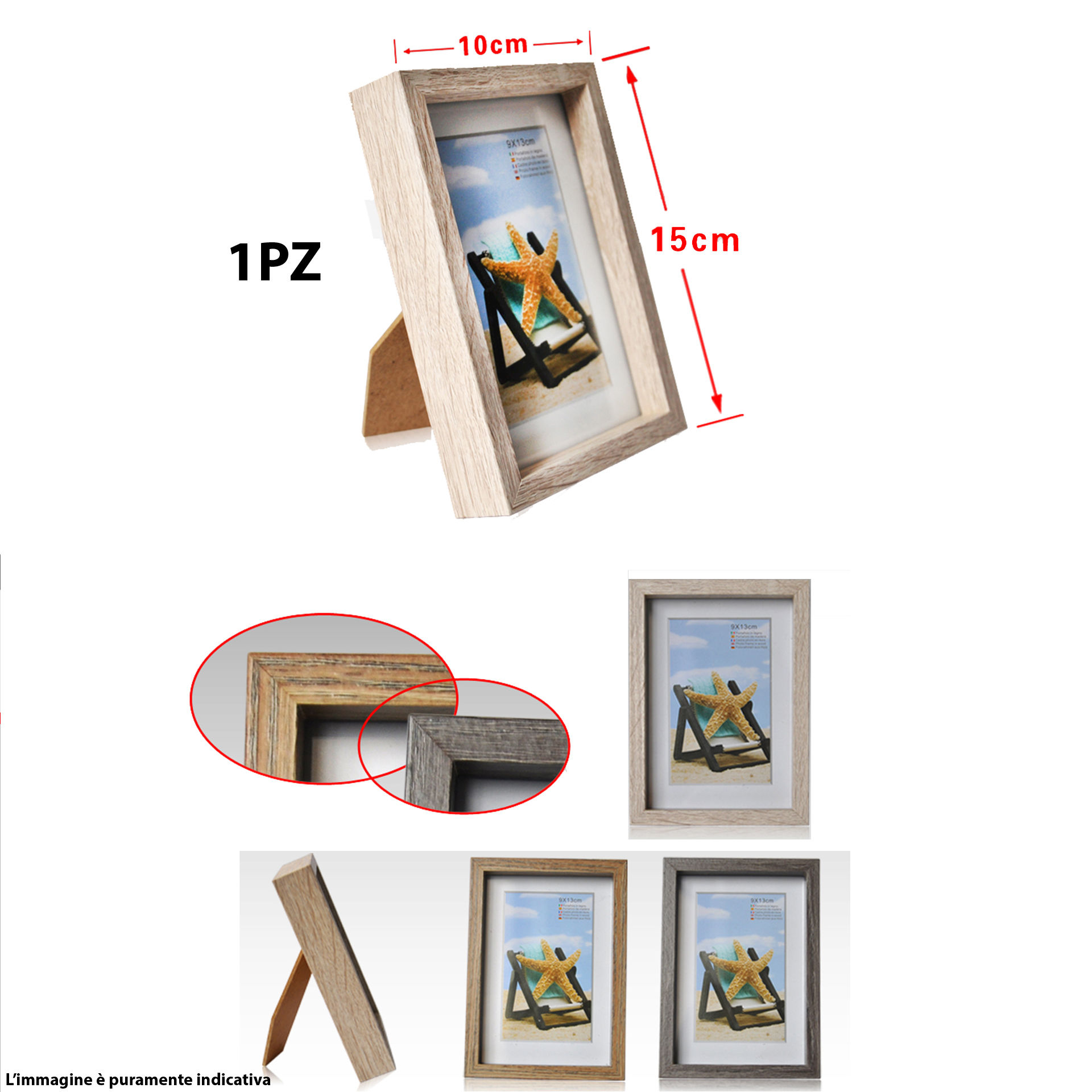 PORTAFOTO IN LEGNO 10*15CM