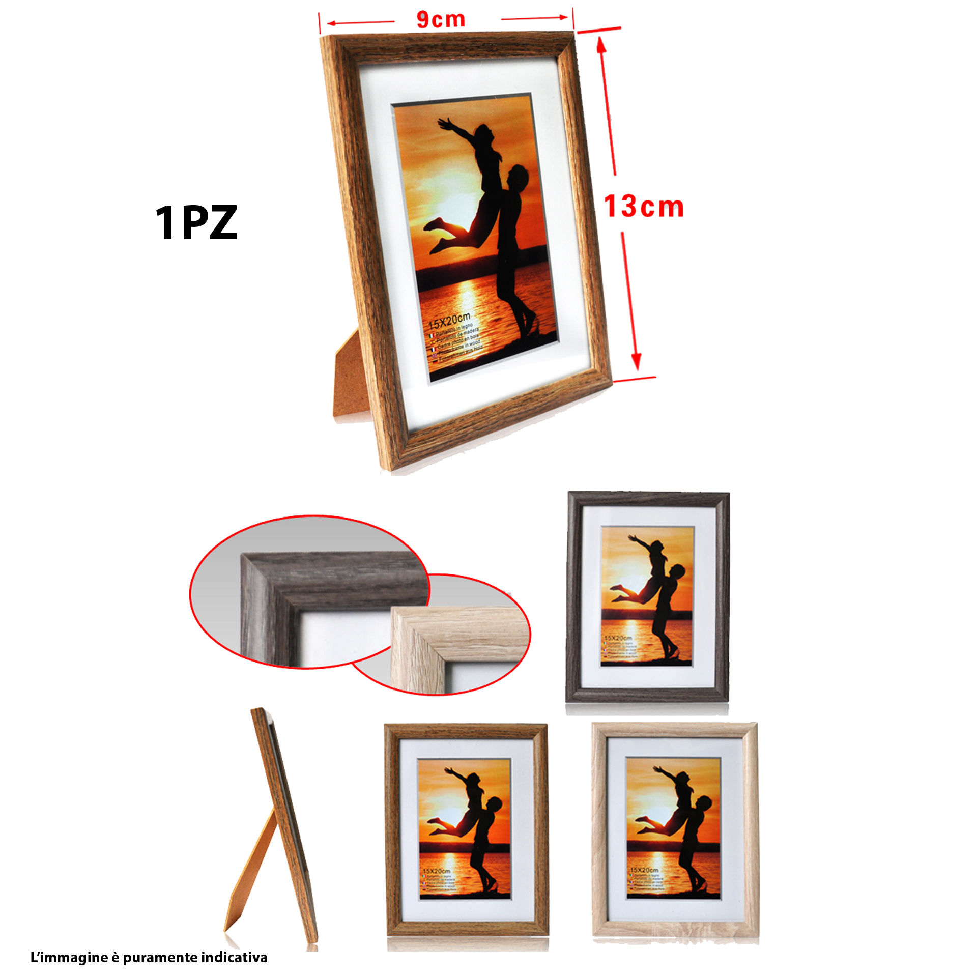 PORTAFOTO IN LEGNO 9*13CM