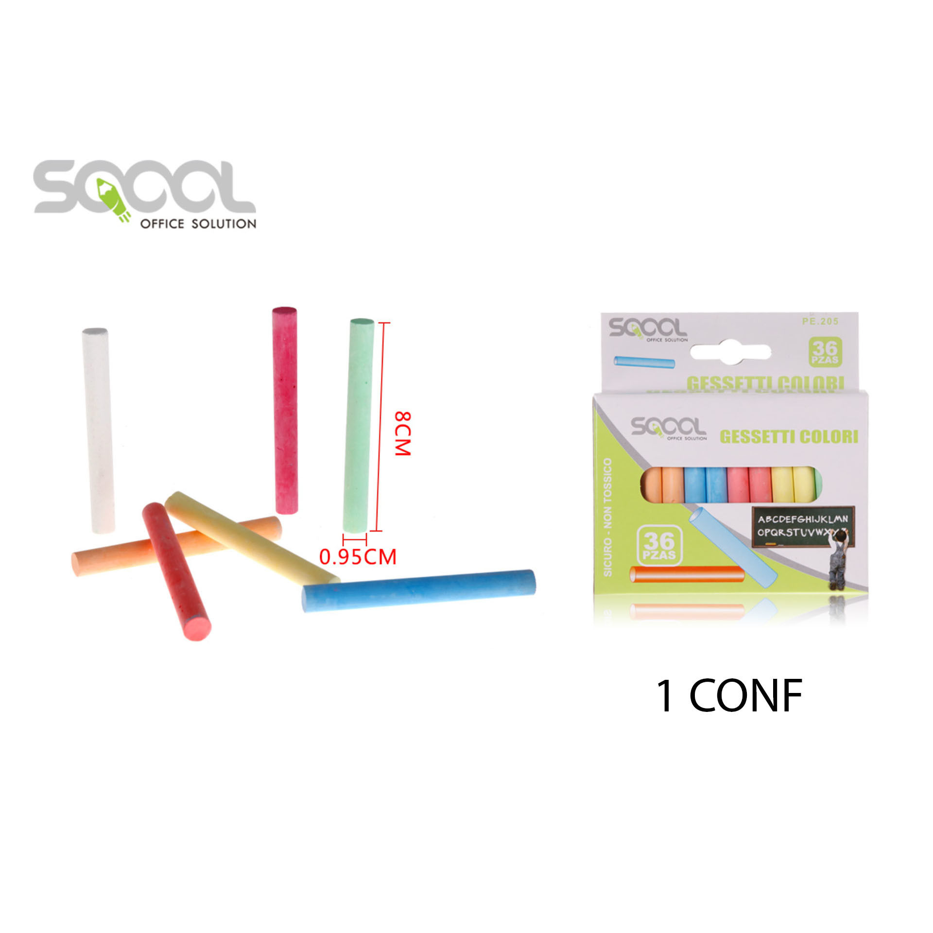 SCOOL GESSETTI COLORATI 36PZScool