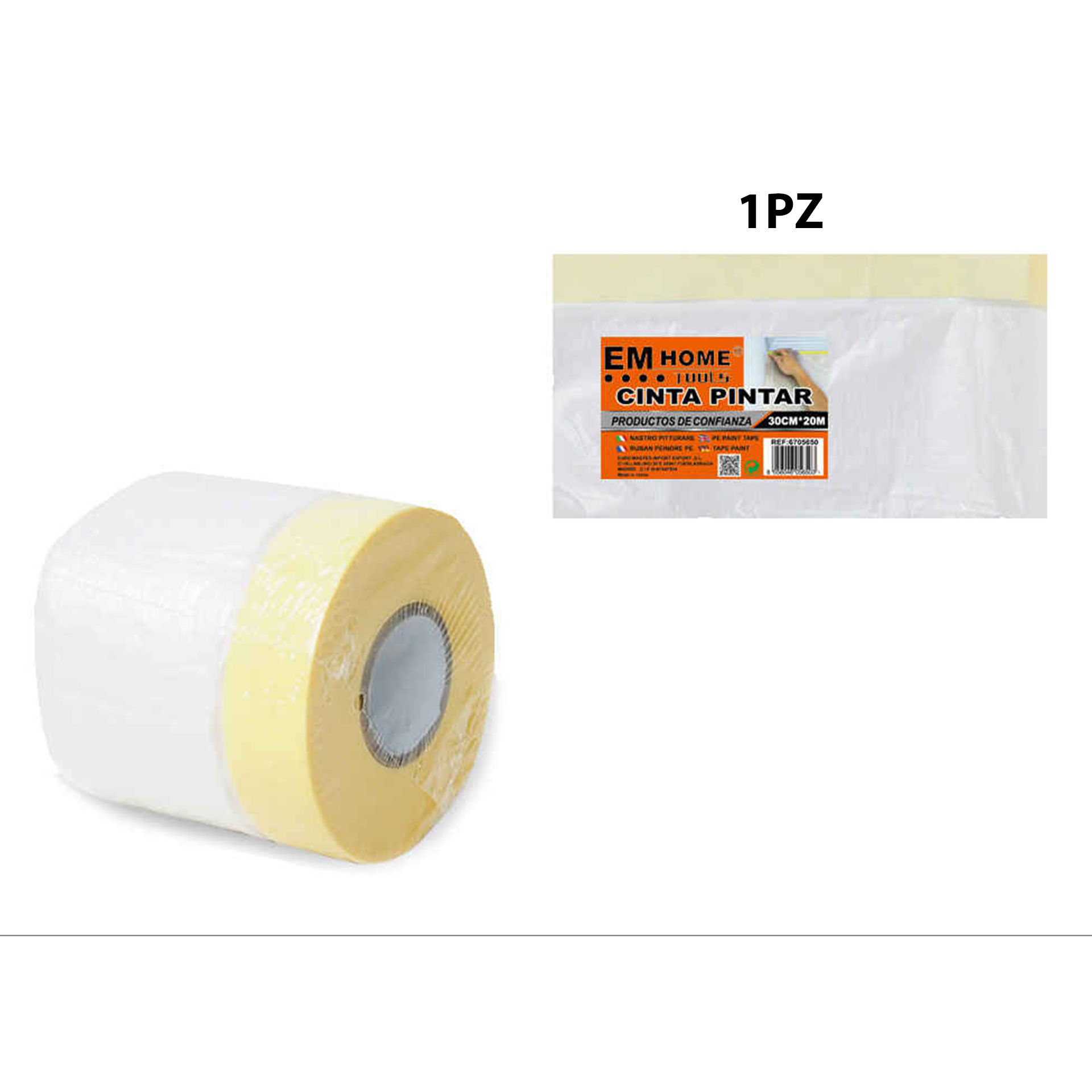 FILM PLASTICA PROTETTIVA CON NASTRO CARTA ADESIVA