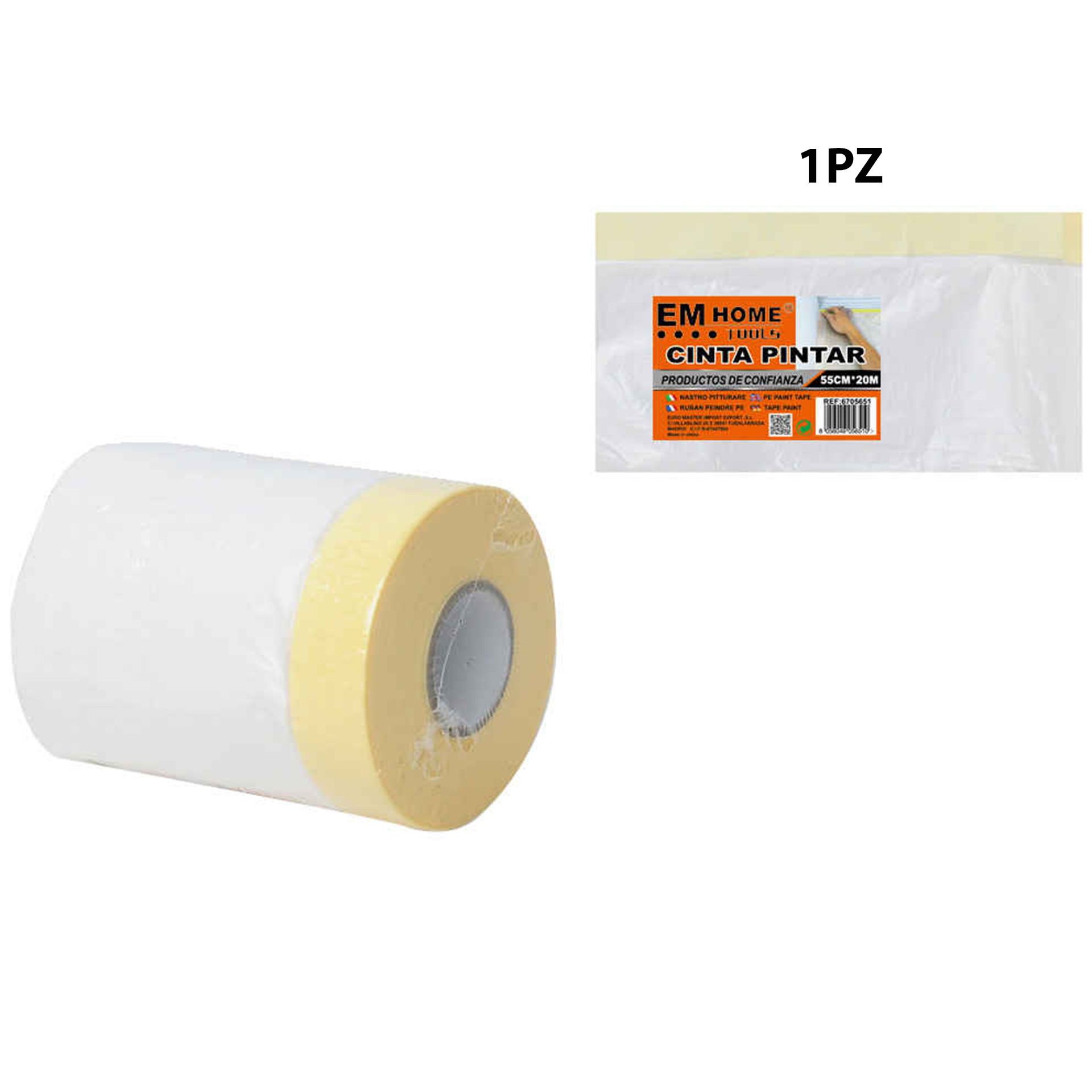 FILM PLASTICA PROTETTIVA CON NASTRO CARTA ADESIVA