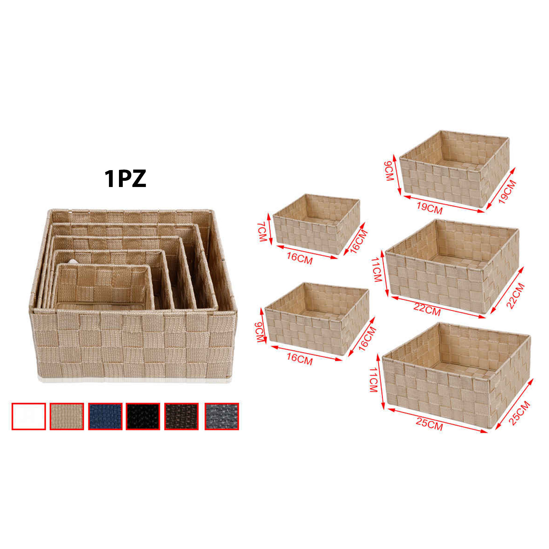 SET CESTINO PORTAOGGETTI 5PZ