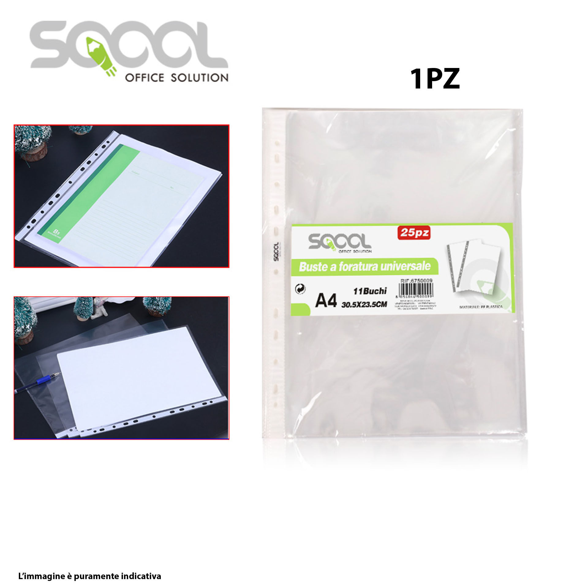 BUSTE A FORATURA UNIVERSALE A4 25PZ