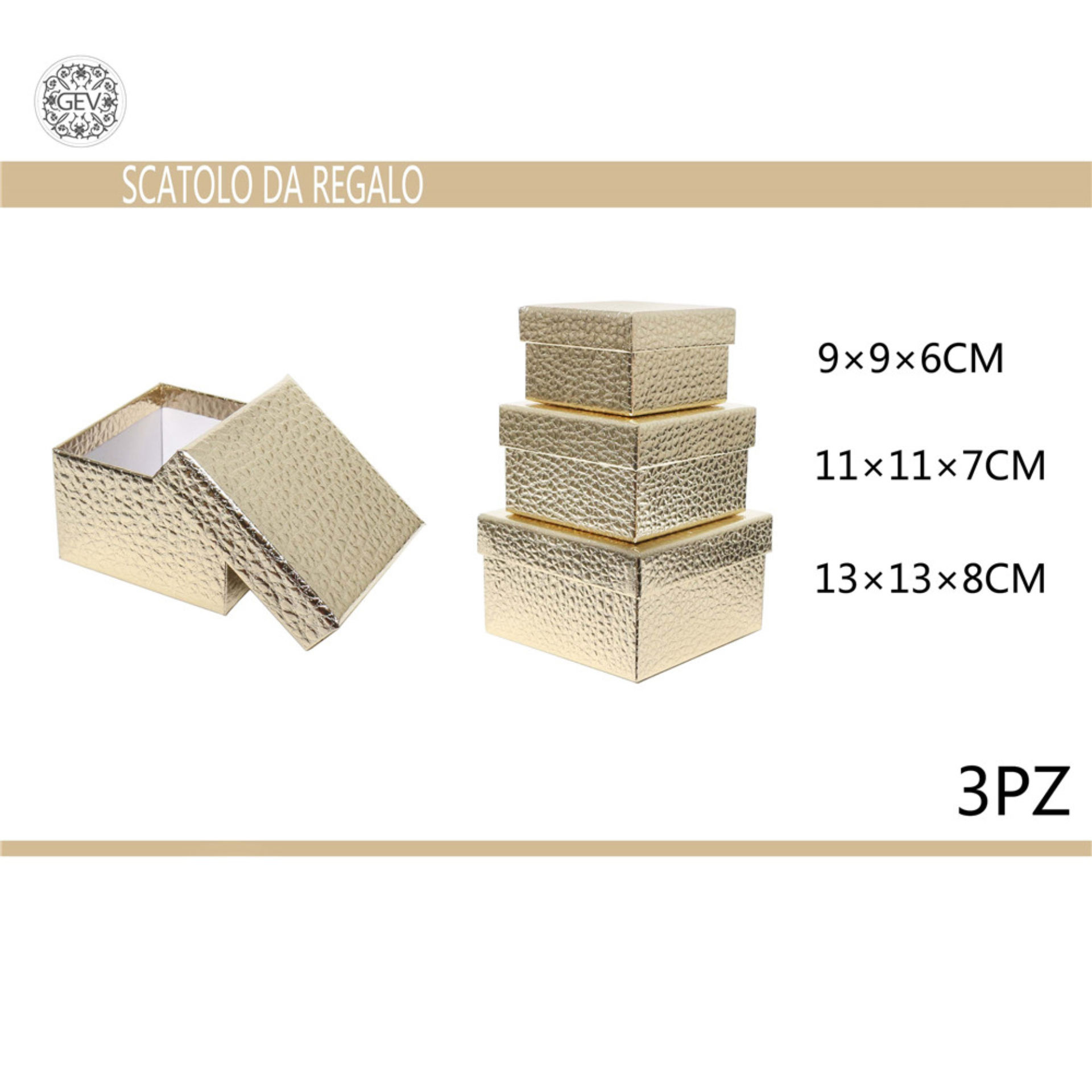 TRIS SCATOLE DA REGALO OROGev