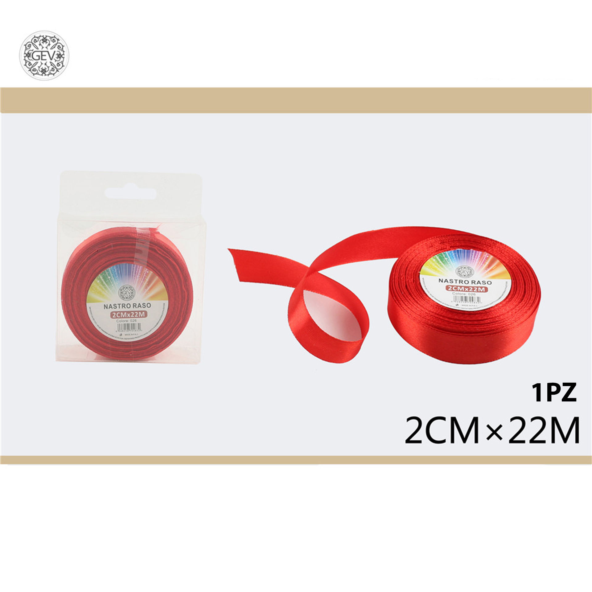 NASTRO RASO 22MT 2CM 026 ROSSO