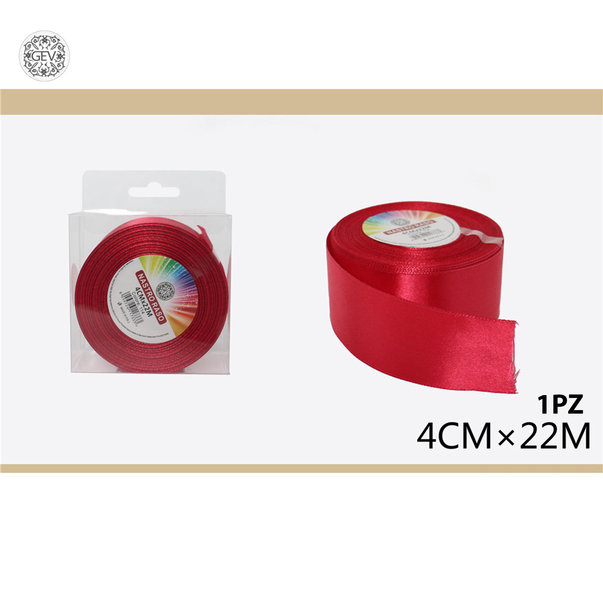 NASTRO RASO 4CMX25Y 114 ROSSO