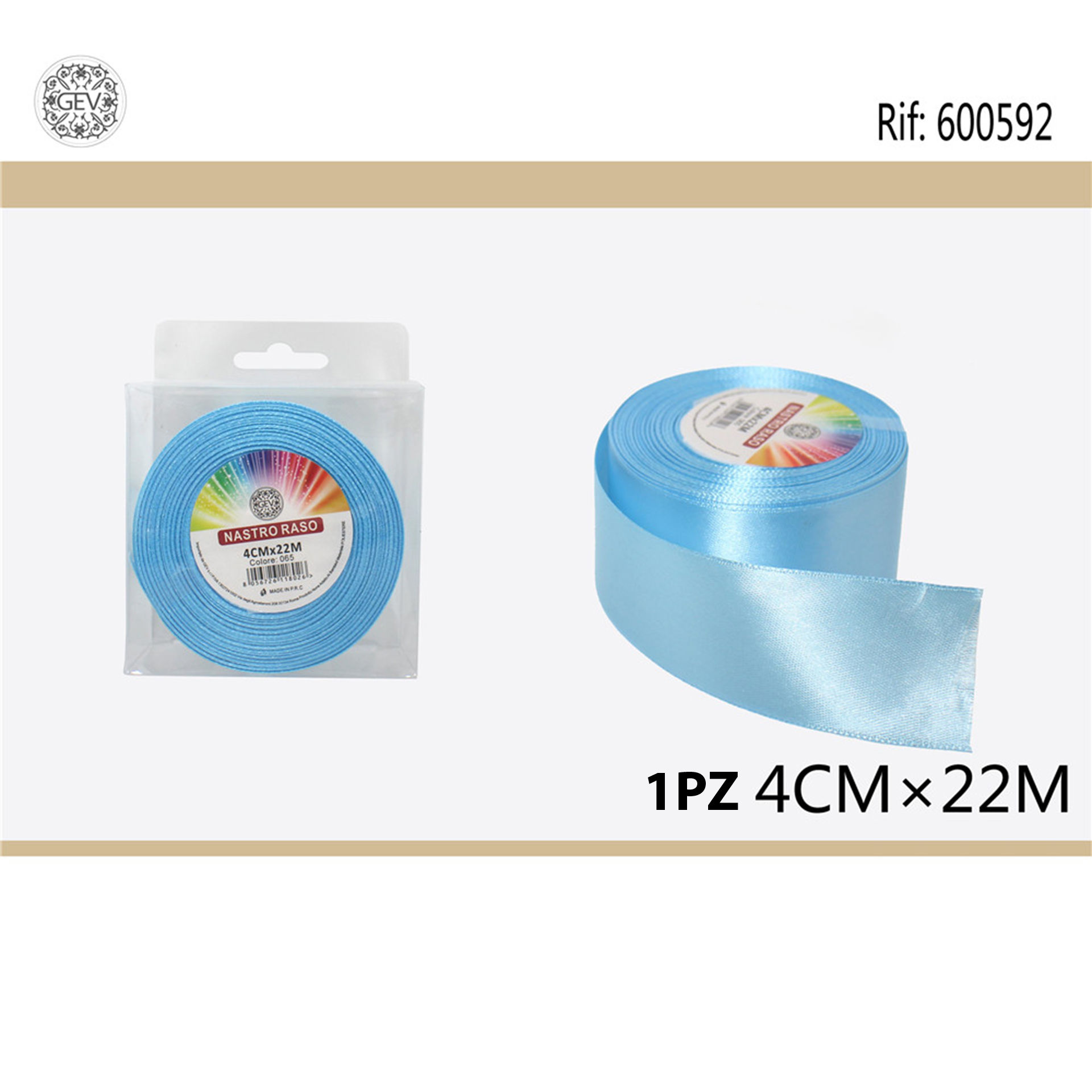 NASTRO RASO 4CMX25Y 065CELESTE
