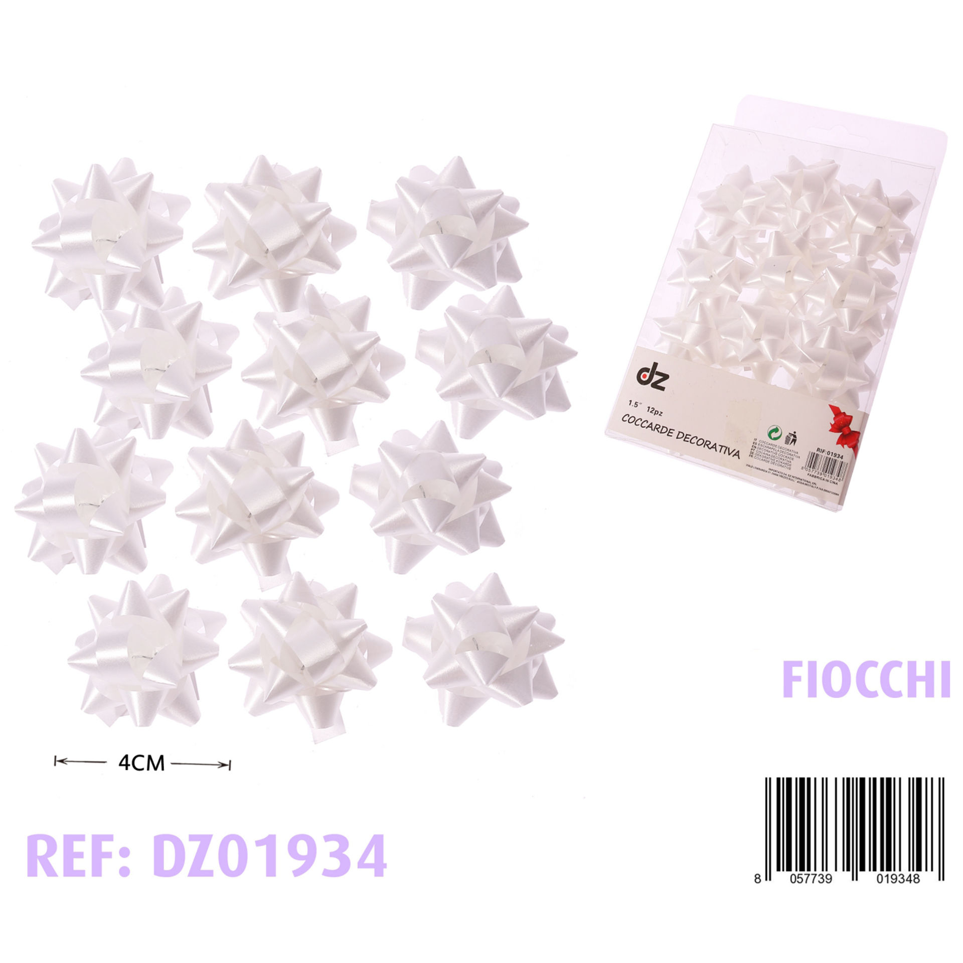 FIOCCHI REGALO BIANCO OPACO 12PZ
