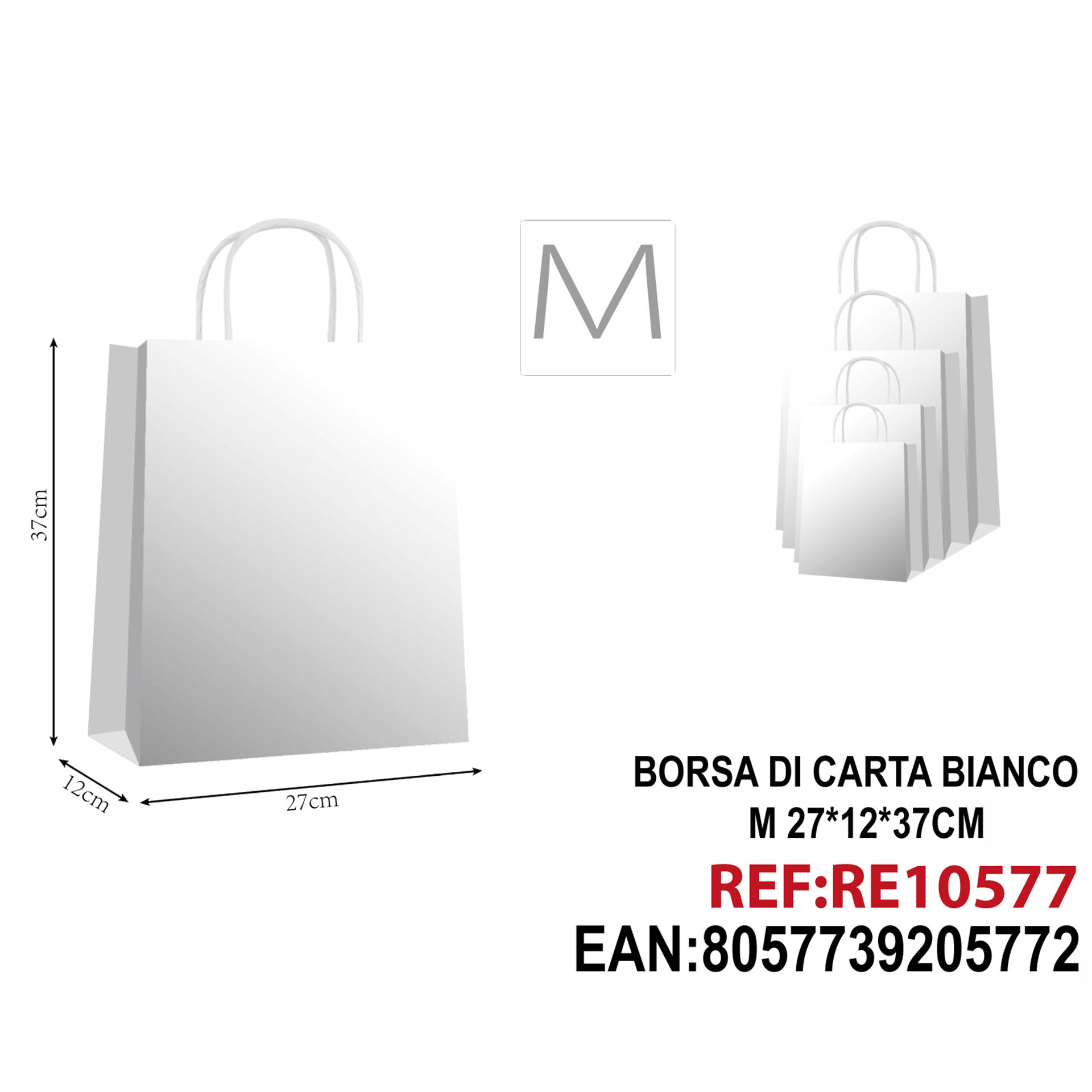 SACCHETTO DA REGALO M BIANCO 27*12*37