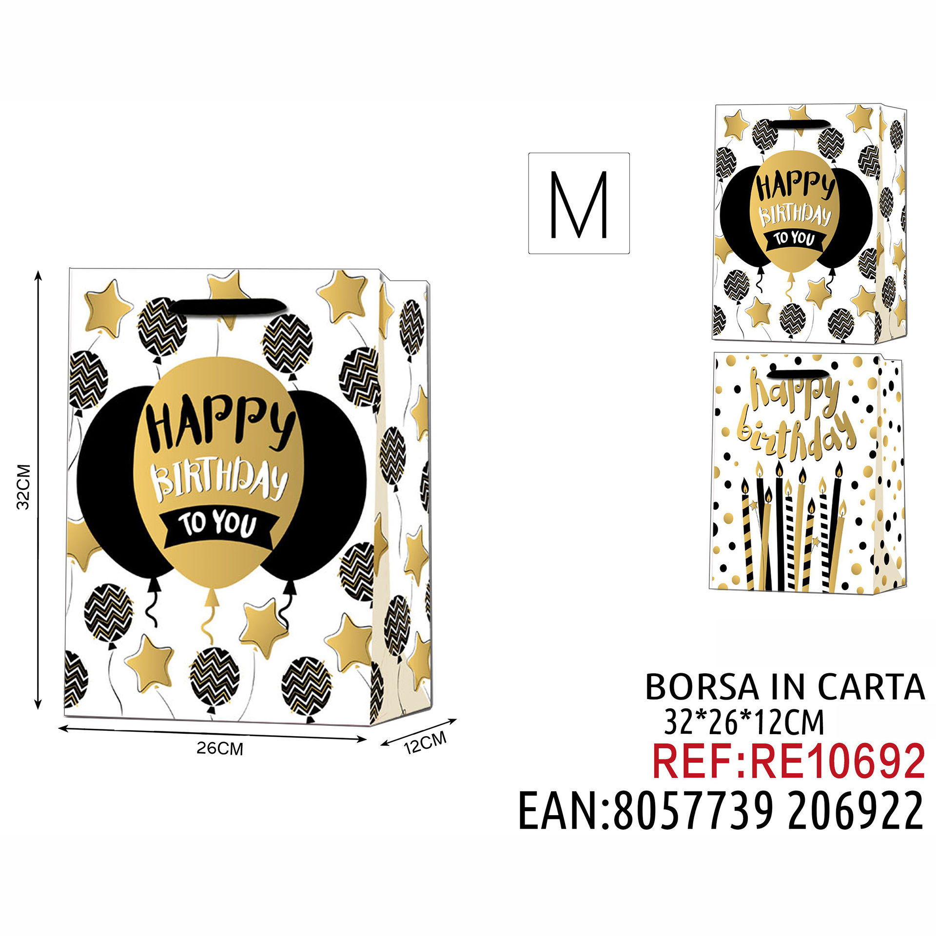 BORSA IN CARTA DA REGALO FANTASIA SALDATO ORO OPAC