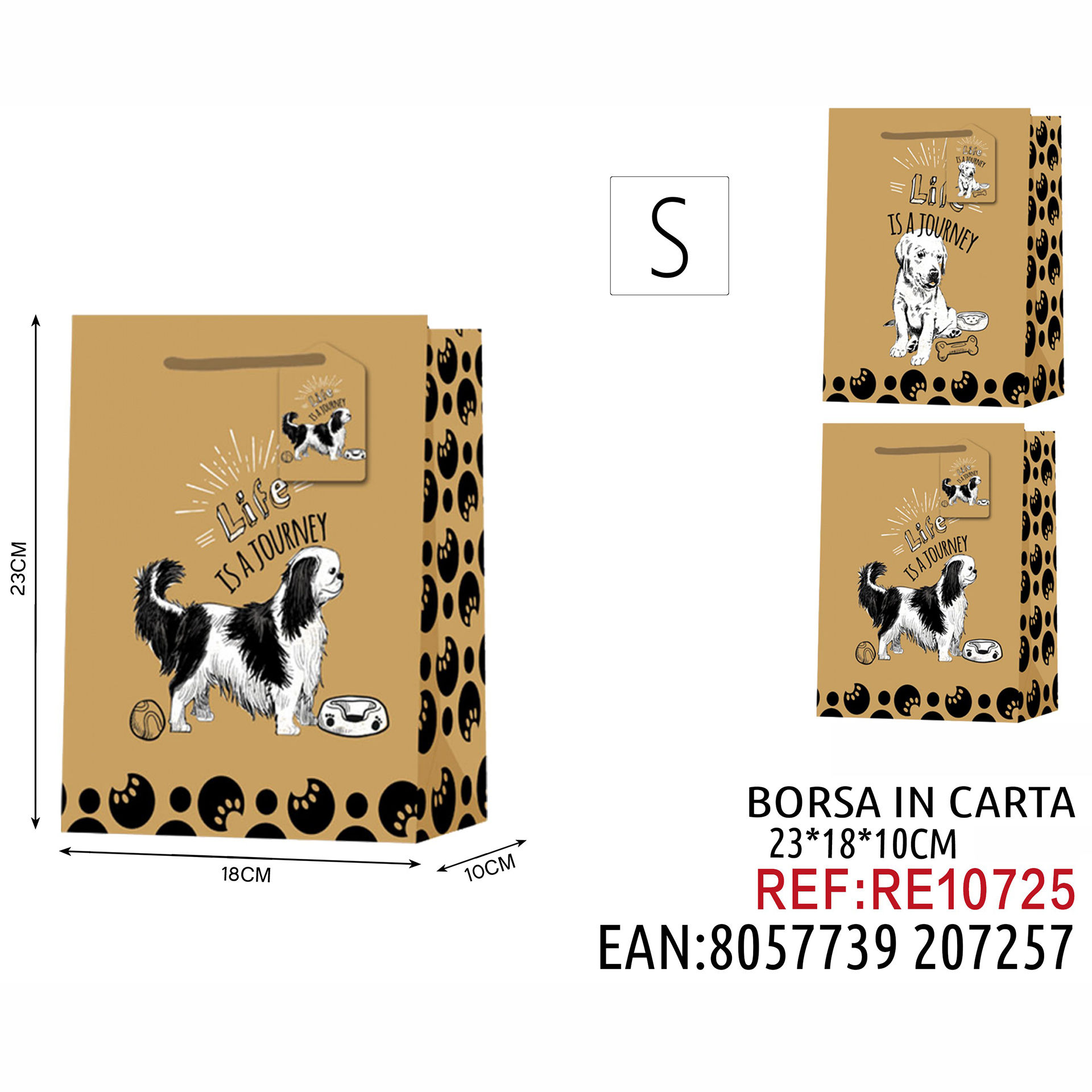 BORSA IN CARTA DA REGALO AD INCHIOSTRO NERO BIANCO