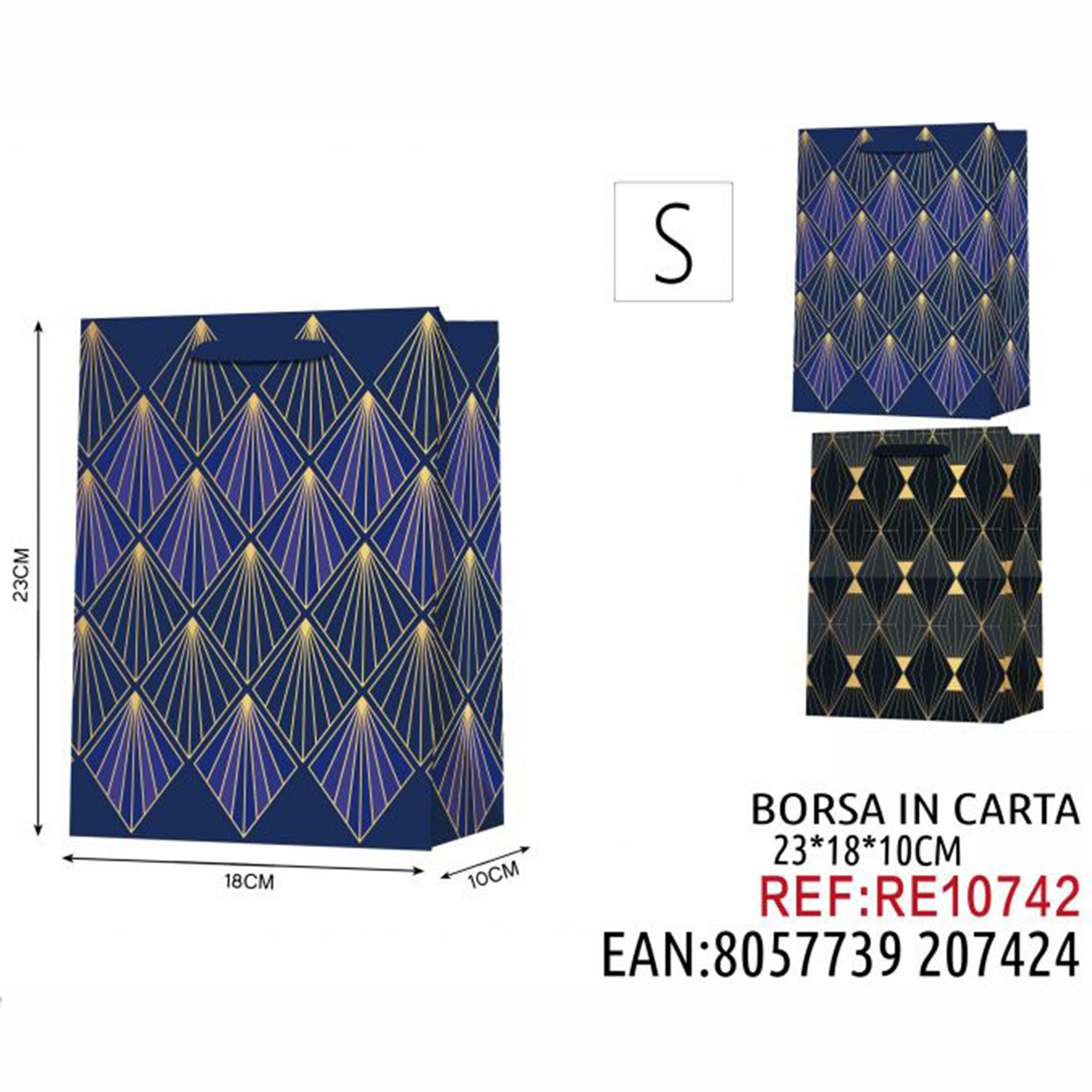 BORSA IN CARTA DA REGALO SALDATO ORO OPACO S 23*18