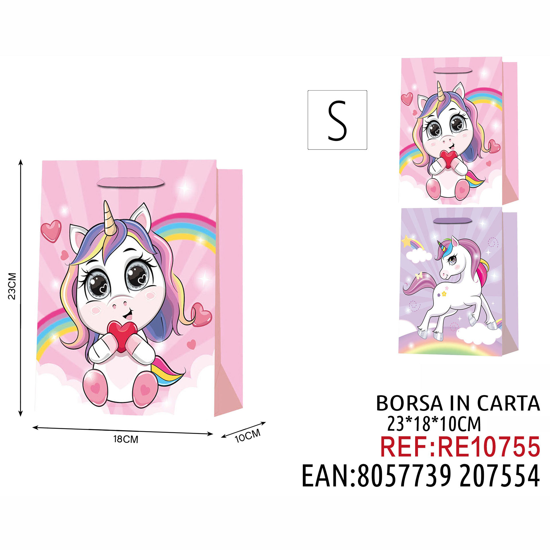 BORSA IN CARTA DA REGALO FANTASIA S 23*18*10CM