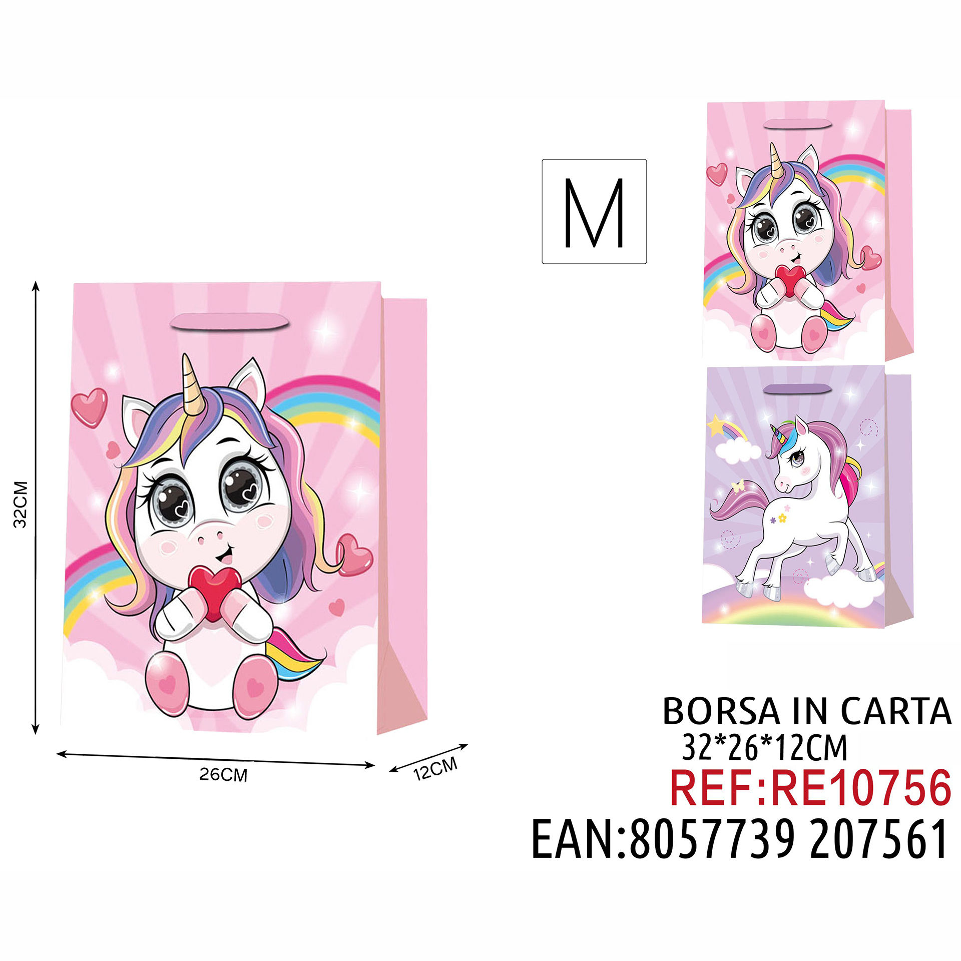 BORSA IN CARTA DA REGALO FANTASIA M 32*26*12CM