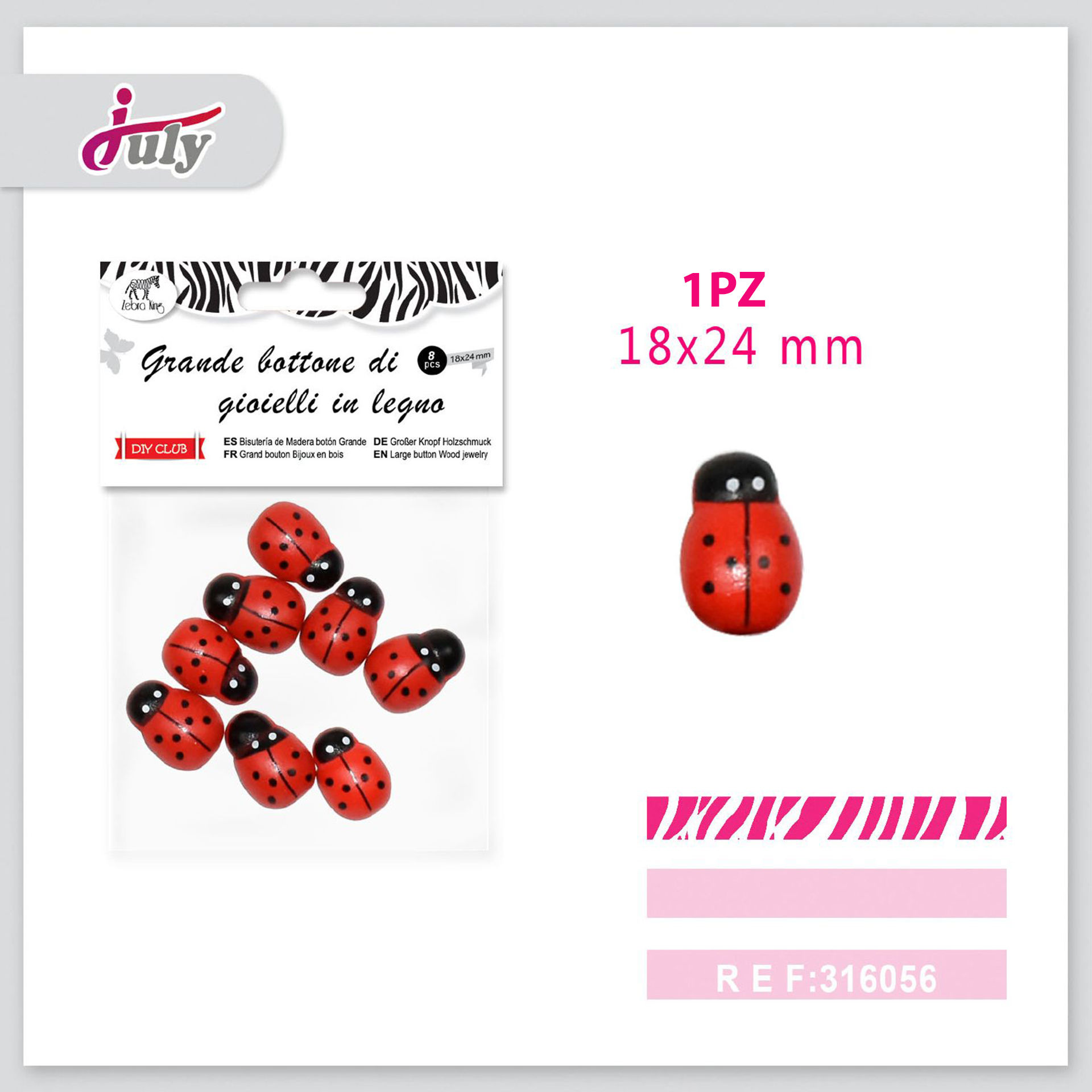 GRANDE BOTTONE DI GIOIELLI IN LEGNO