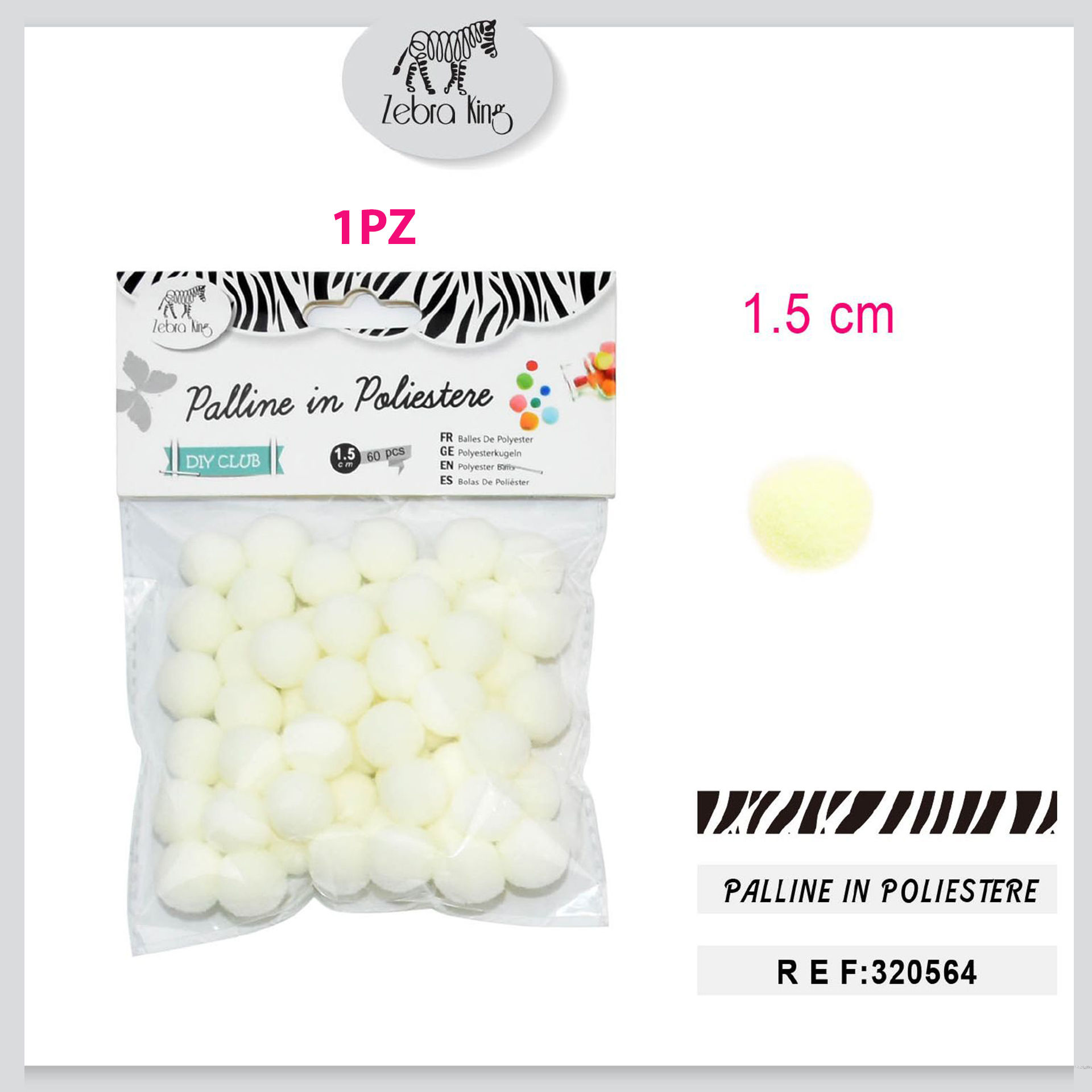 PALLINE IN POLIESTERE BEIGE 1.5CM/60PC