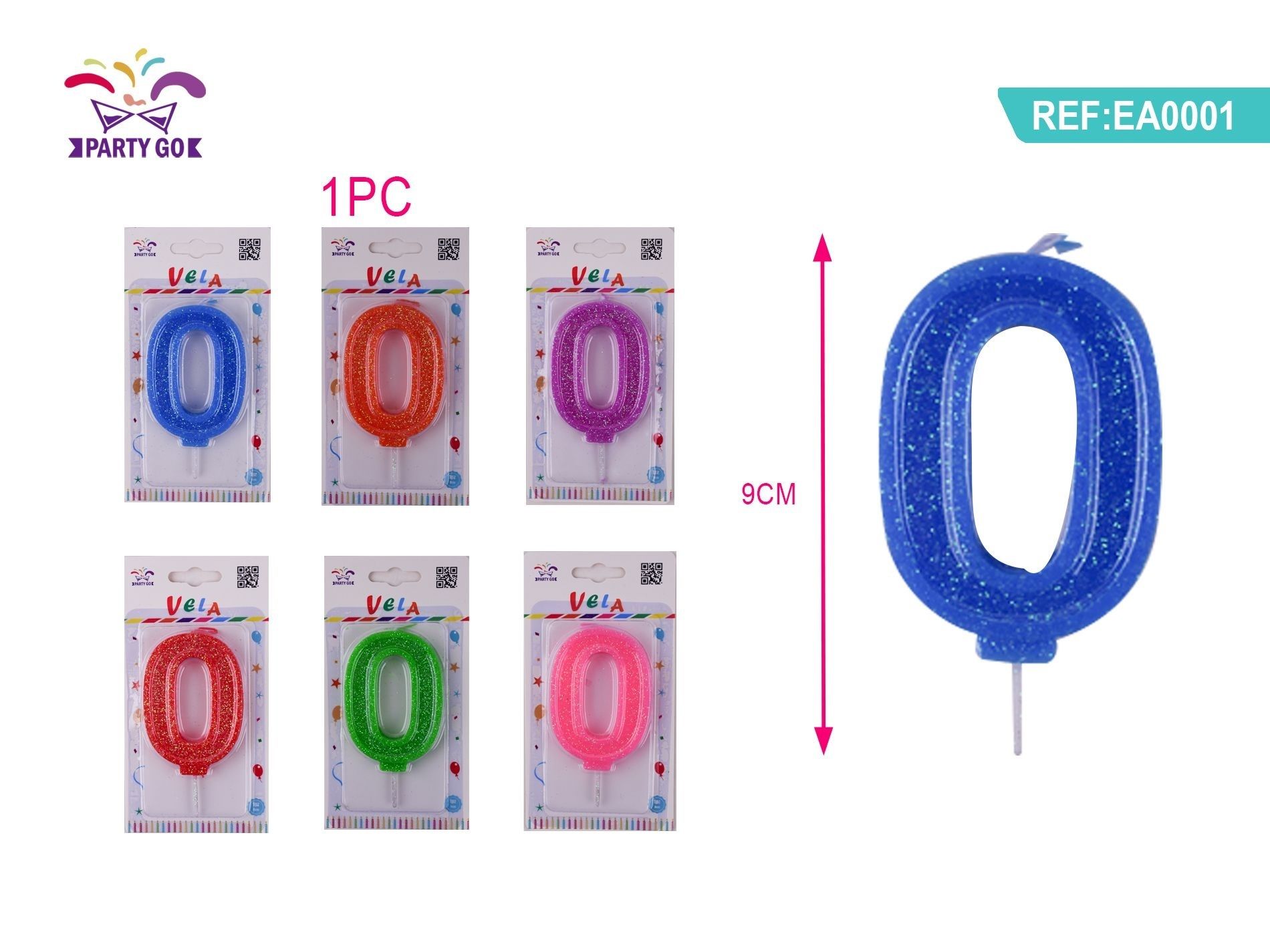 CANDELE DI COMPLEANNO NUMERI 0Party Go