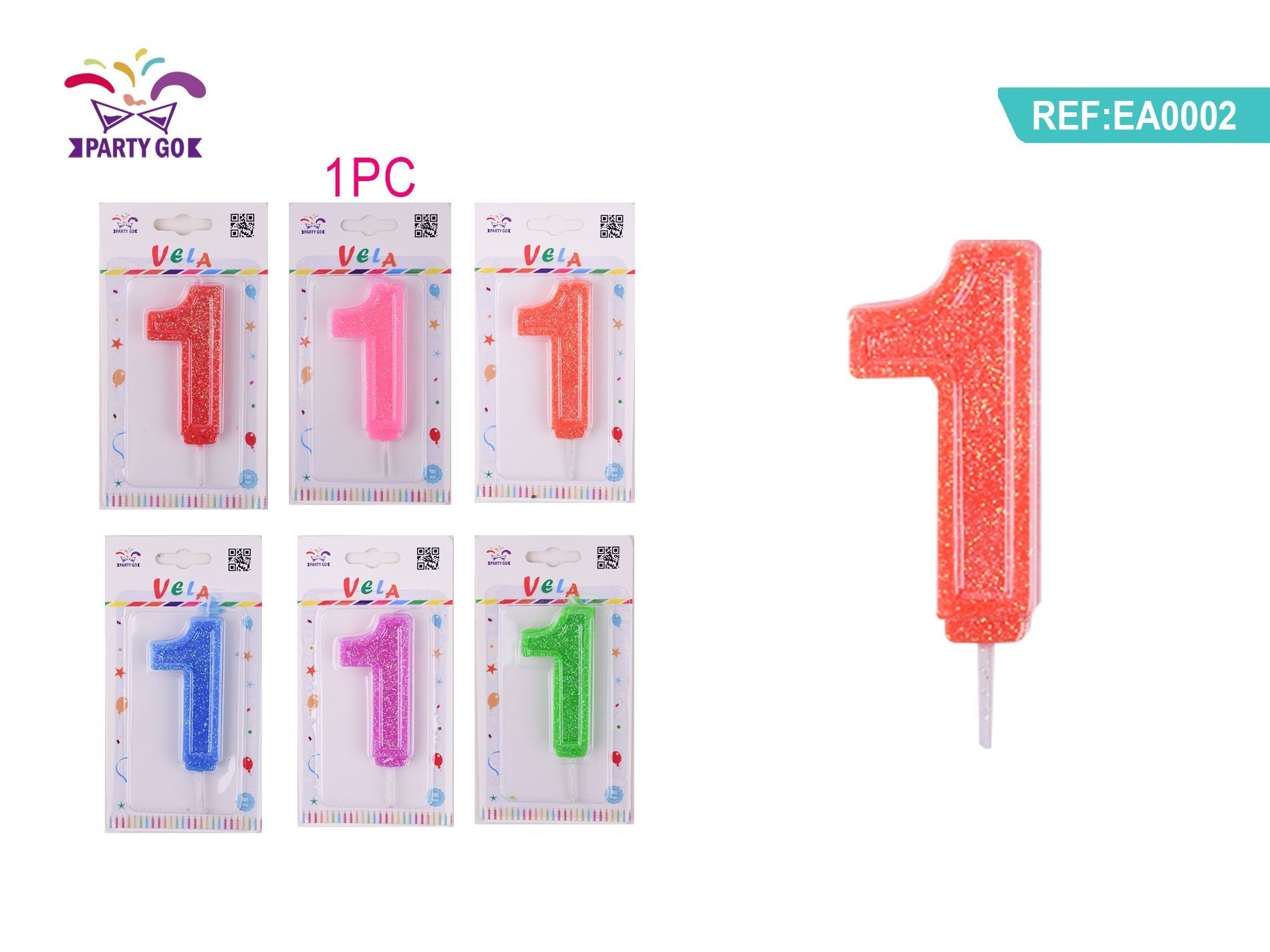 CANDELE DI COMPLEANNO NUMERI 1Party Go