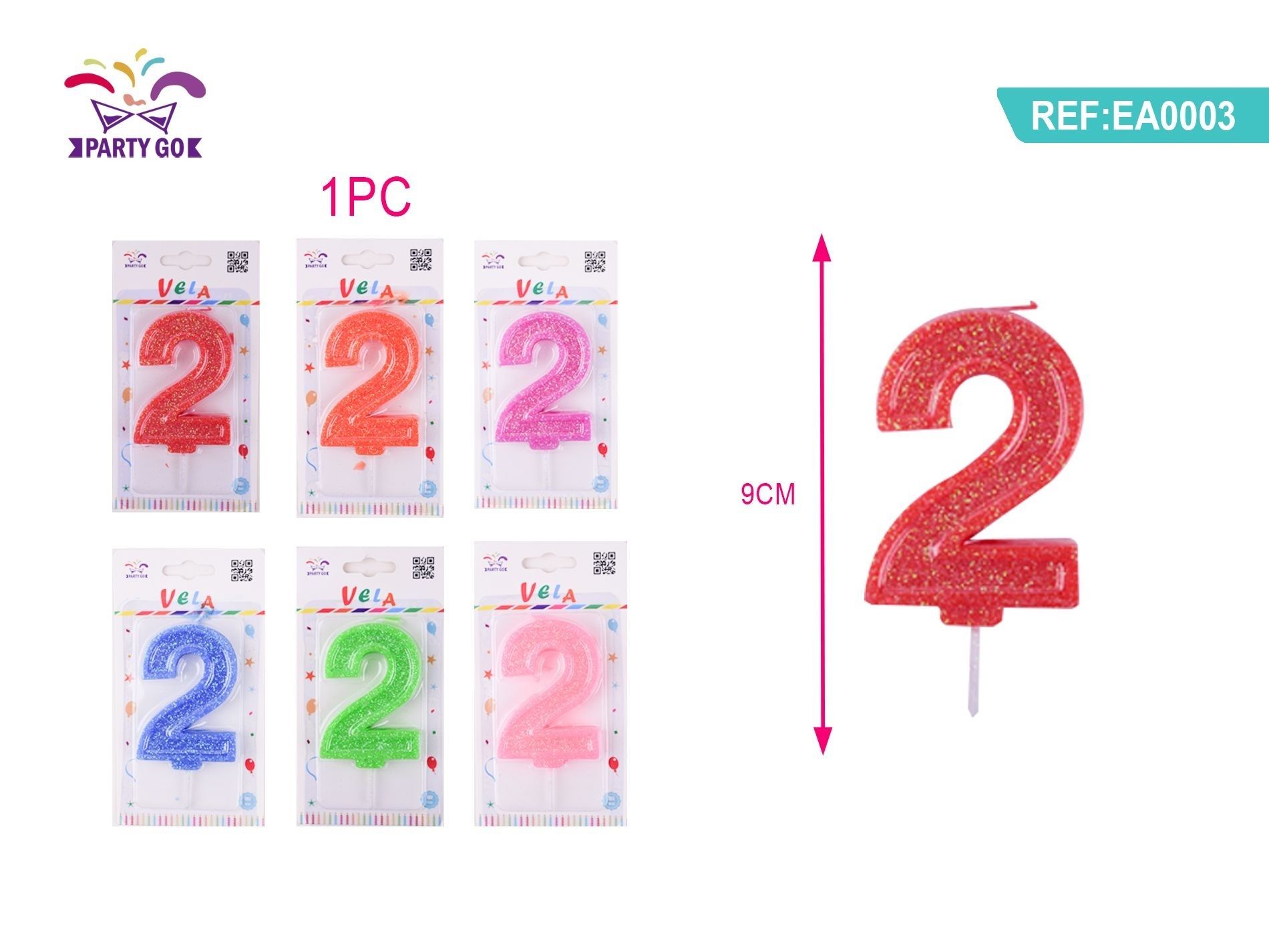 CANDELE DI COMPLEANNO NUMERI 2Party Go
