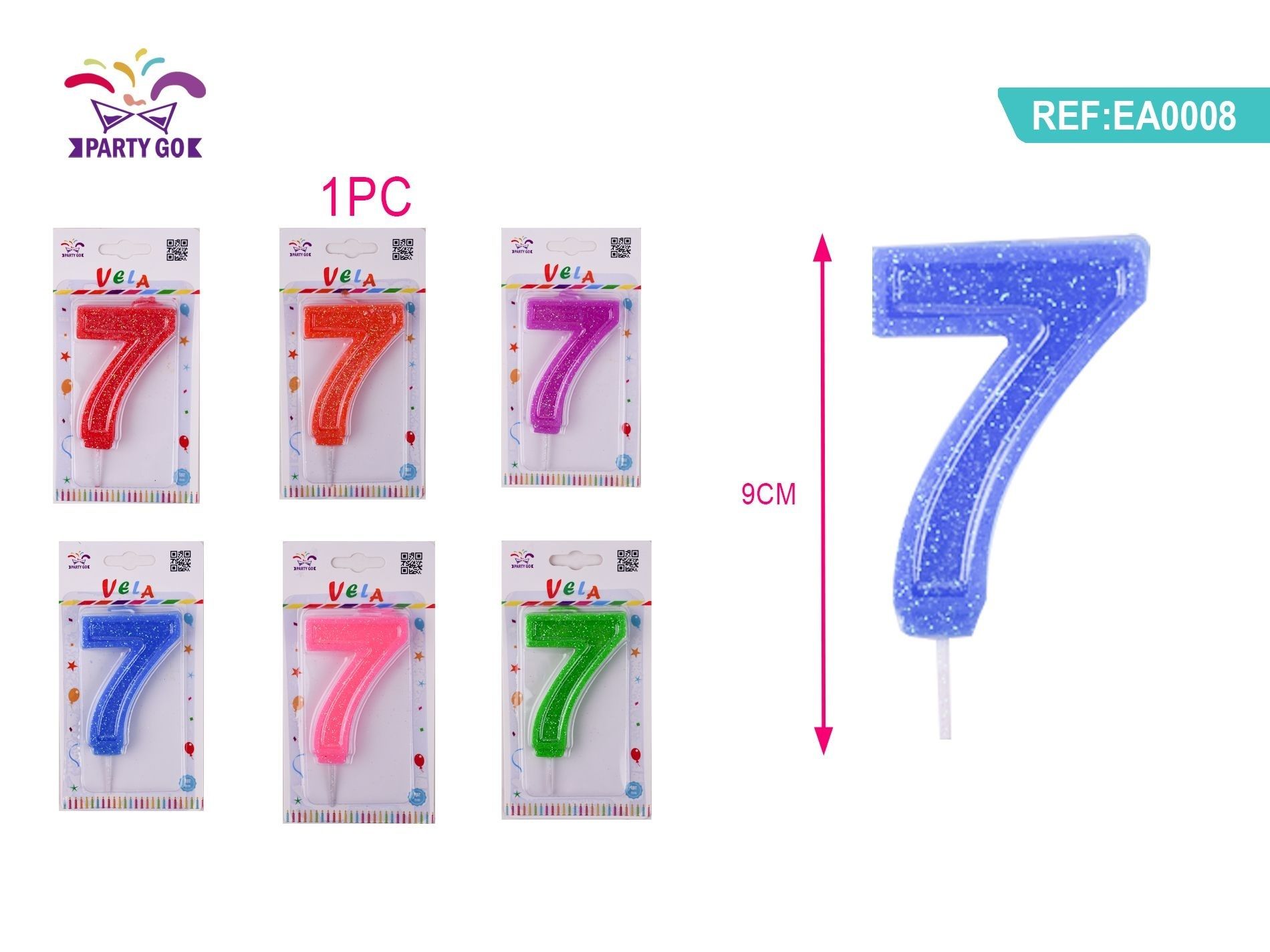 CANDELE DI COMPLEANNO NUMERI 7Party Go
