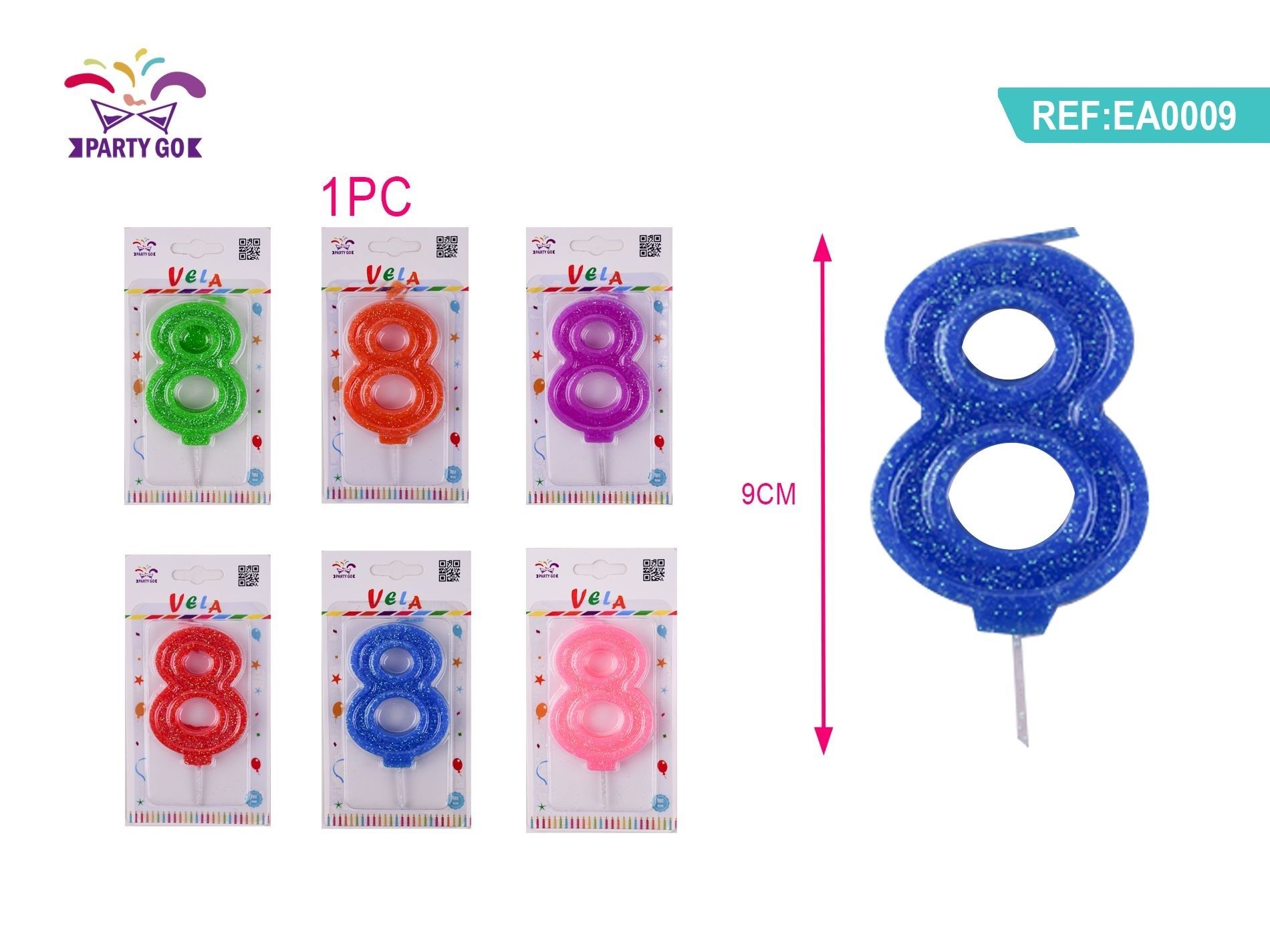 CANDELE DI COMPLEANNO NUMERI 8Party Go