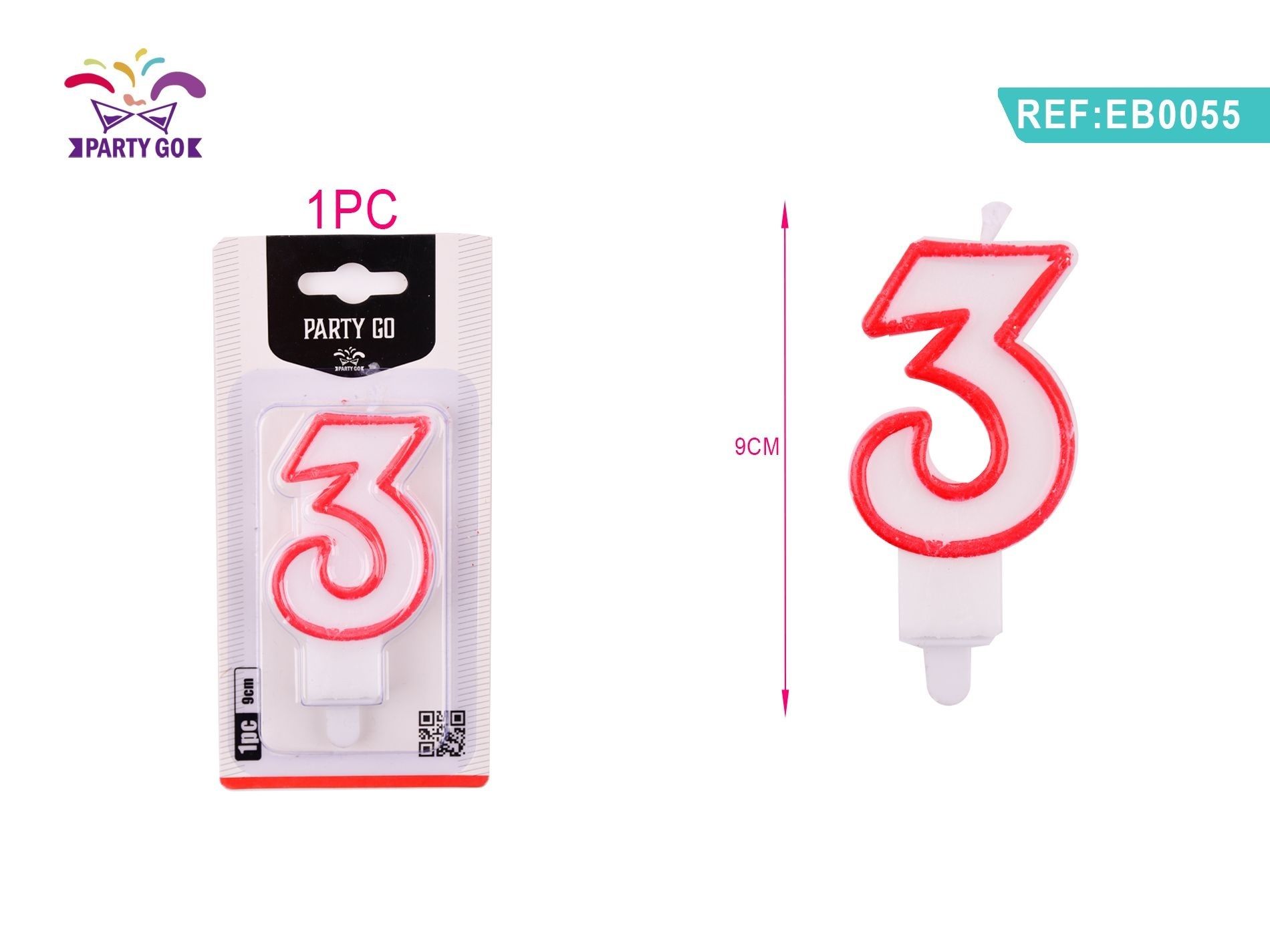 CANDELE DI COMPLEANNO NUMERI 3Party Go