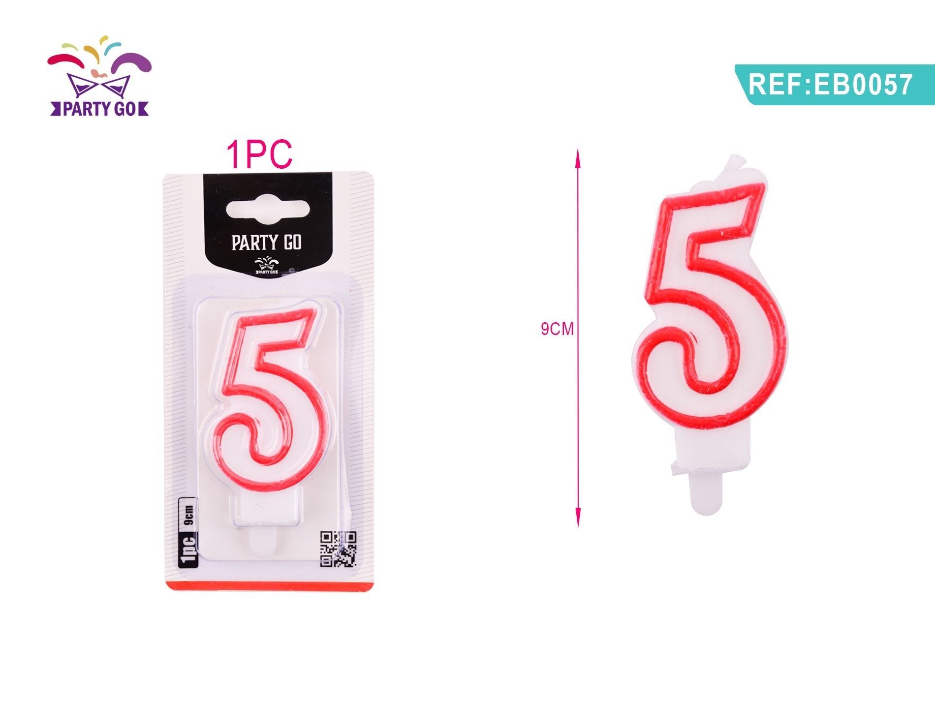 CANDELE DI COMPLEANNO NUMERI 5Party Go