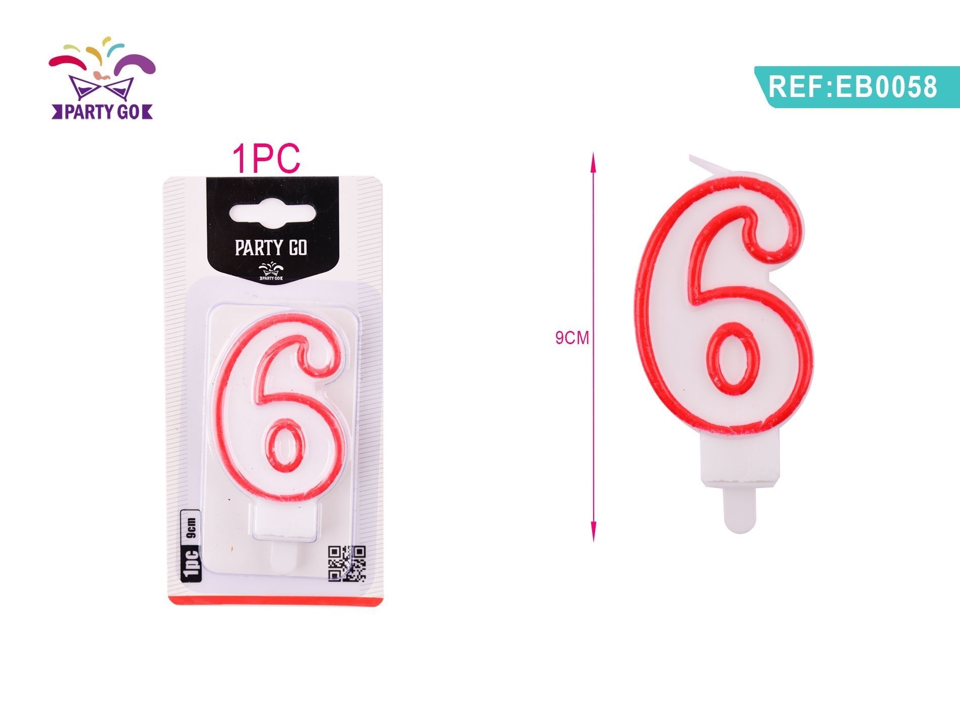 CANDELE DI COMPLEANNO NUMERI 6Party Go