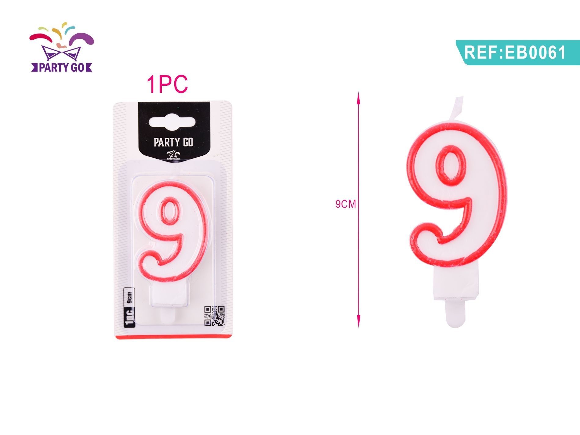 CANDELE DI COMPLEANNO NUMERI 9Party Go