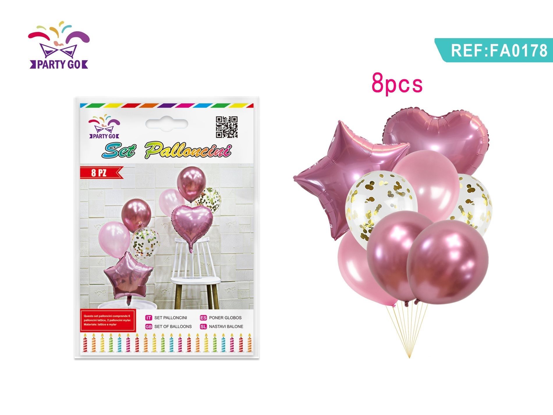 8PC SET PALLONCINI