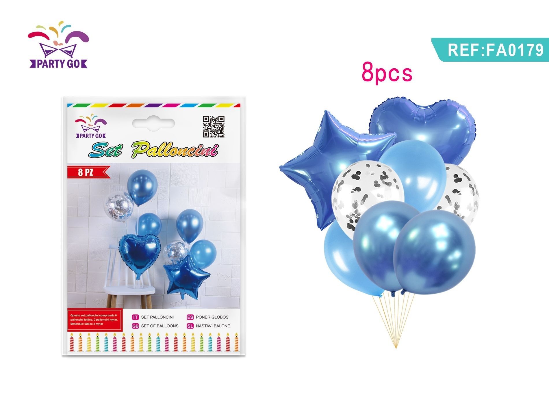 8PC SET PALLONCINI