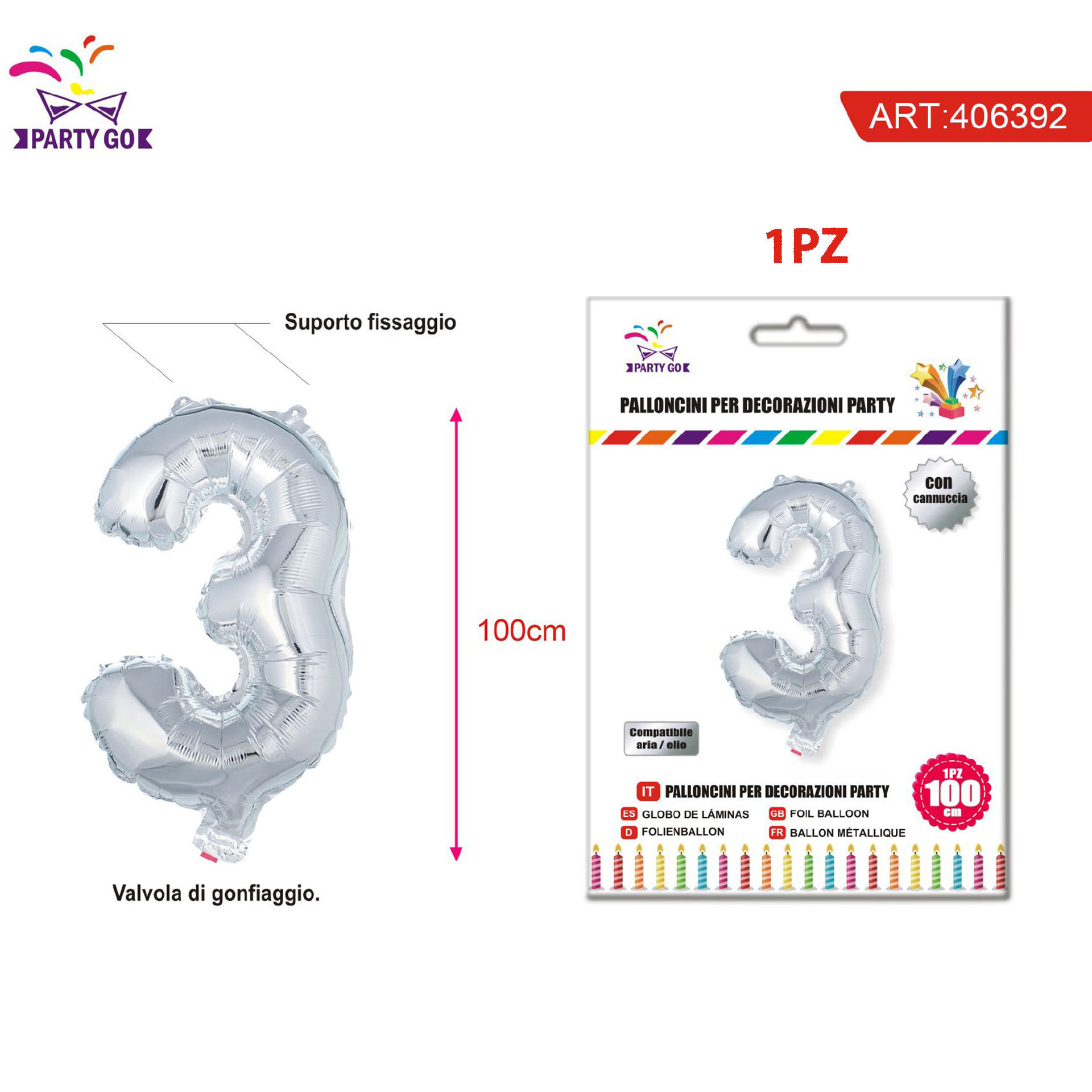 PALLONCINO ALLUMINIO N3 100CM