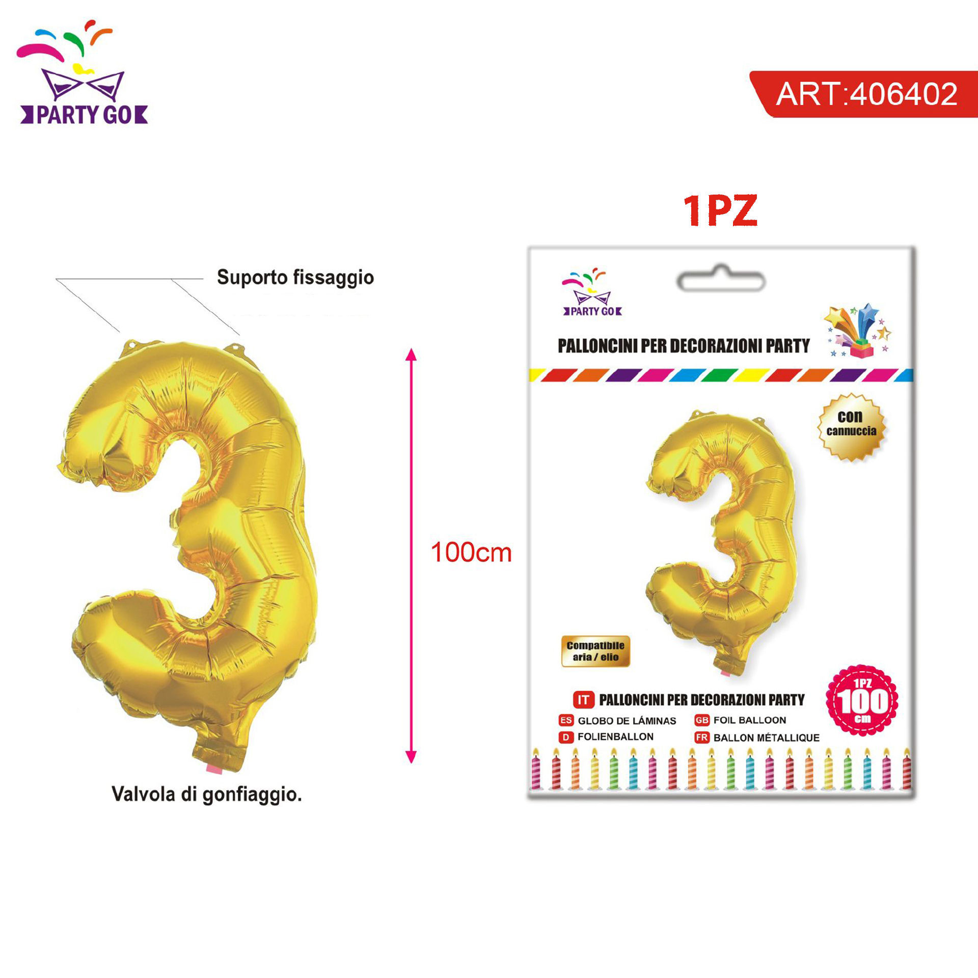 PALLONCINO ALLUMINIO N3 100CM