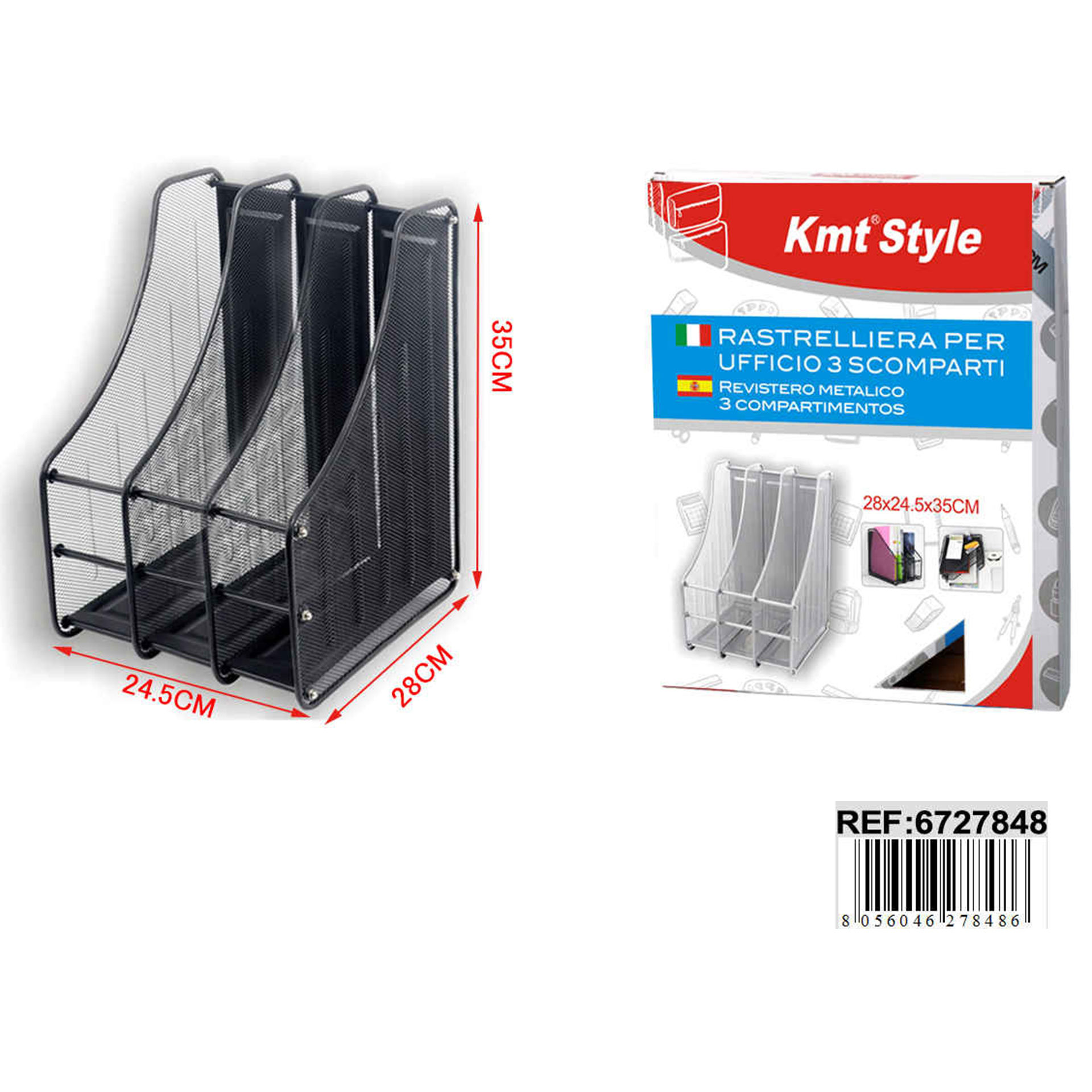 RASTRELLIERA PER UFFICIO 2 SCOMPARTI 28*24.5*35CM