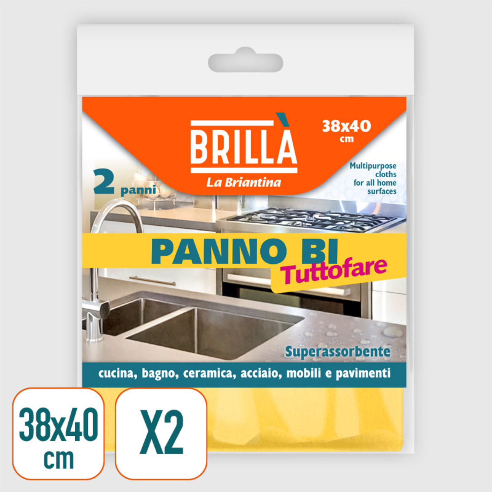 PANNI BI IL TUTTOFARE PZ. 2 CM. 38X40