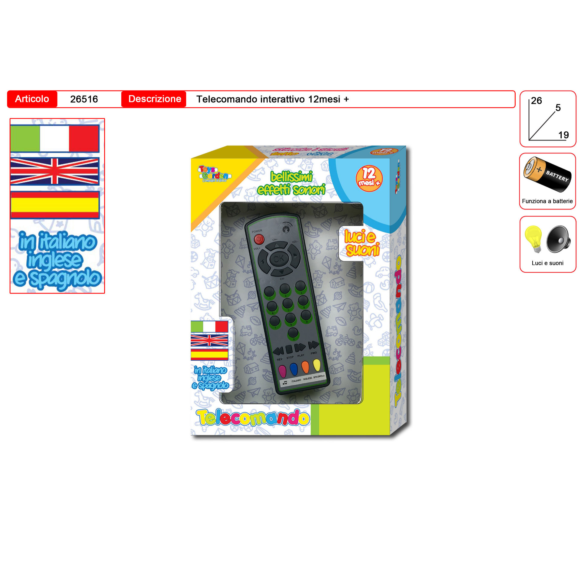 TELECOMANDO BABY 3 LINGUE