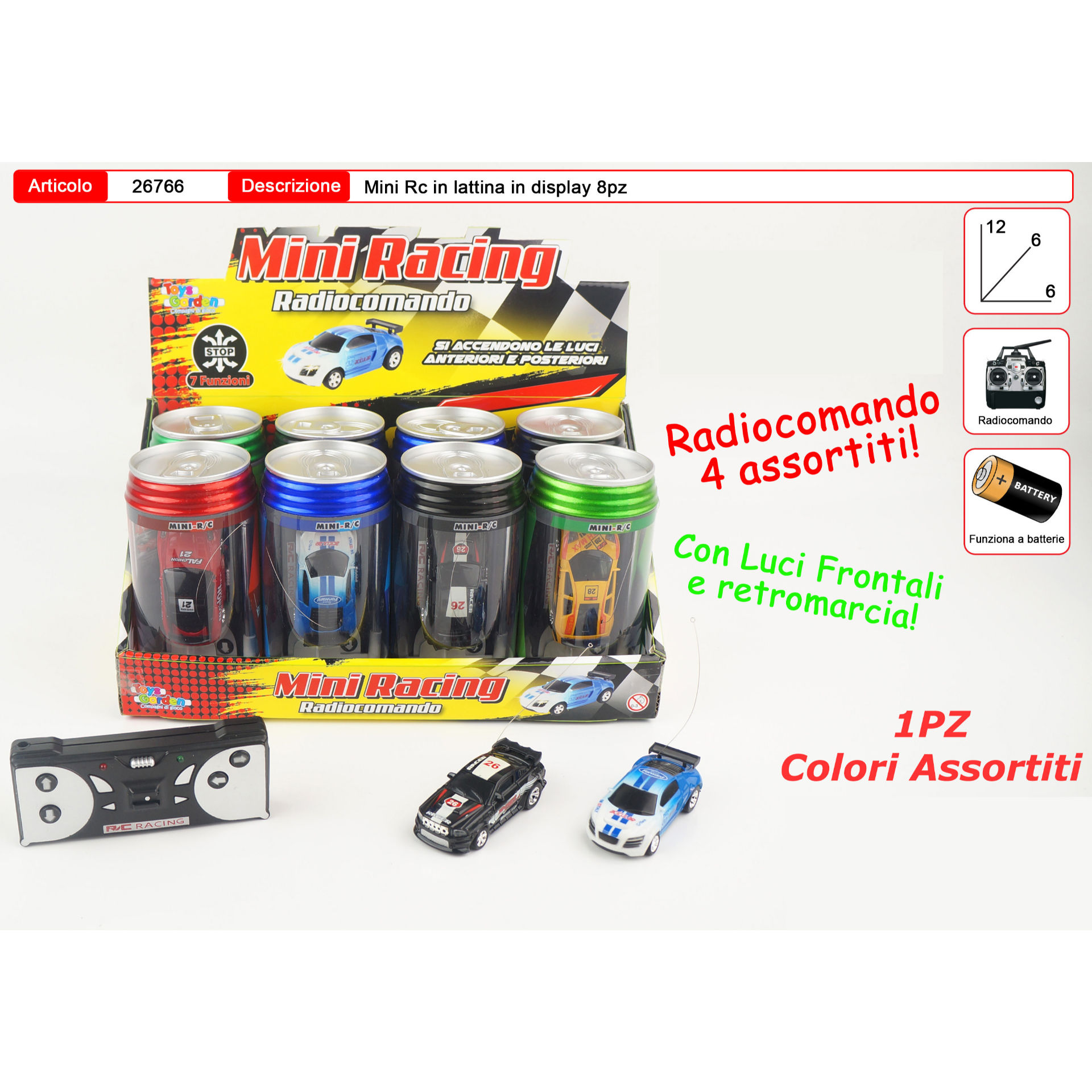 RADIOCOMANDO IN LATTINA 7 FUNZIONI CON LUCE