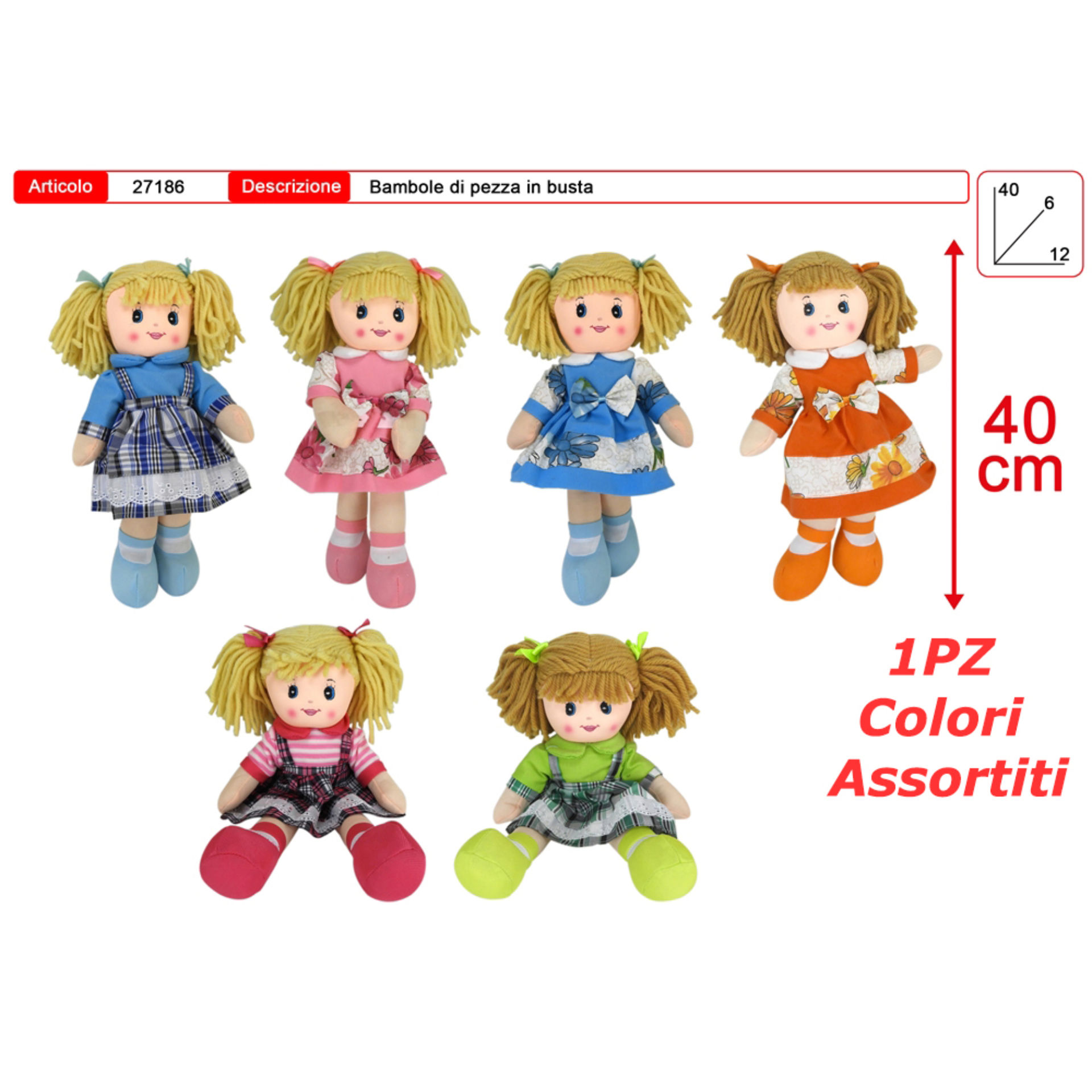 BAMBOLA DI PEZZA 40CM
