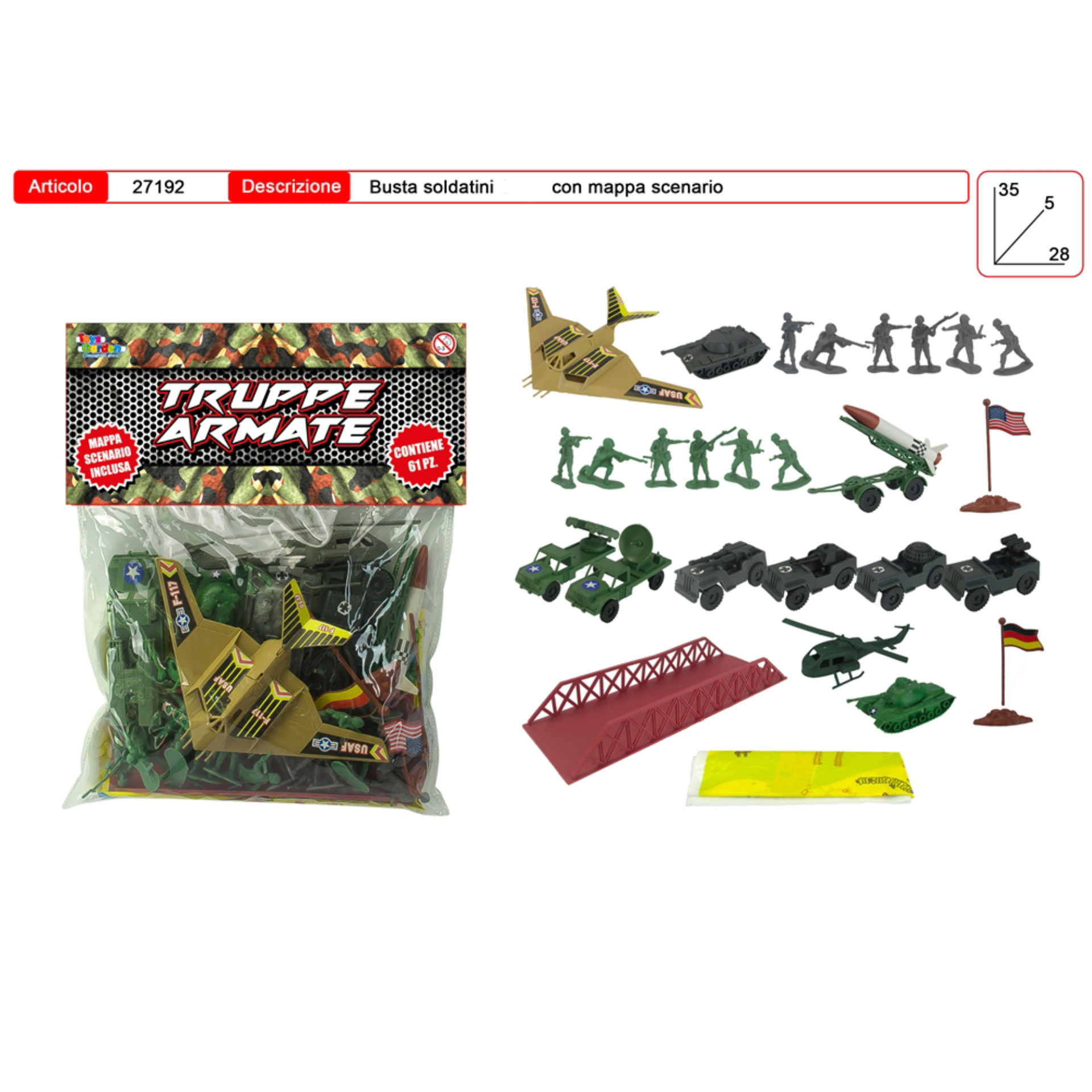 BUSTA SOLDATINI CON VEICOLI 61PZ